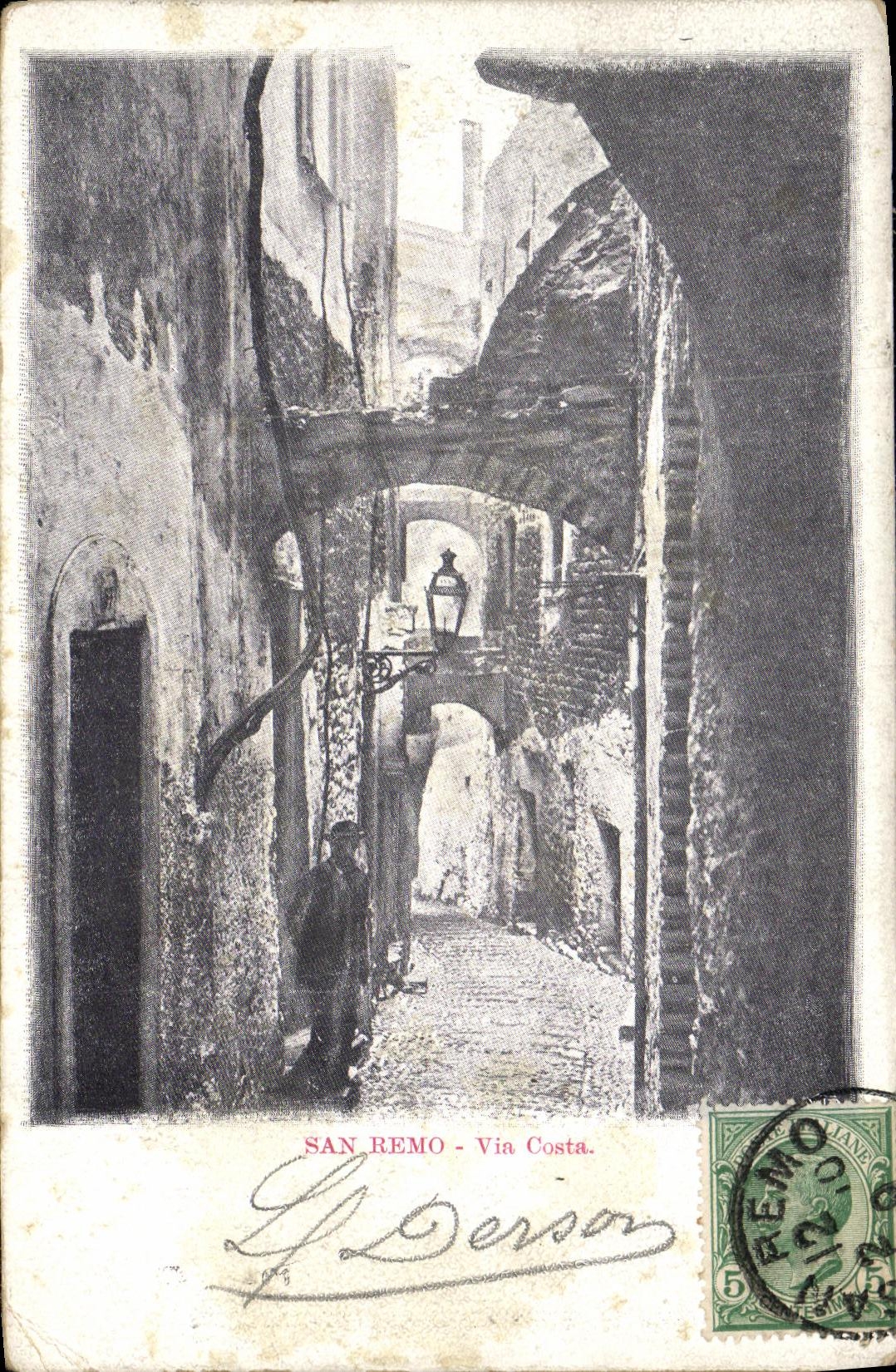 POSTAL San Remo de la VENDIMIA via la costa