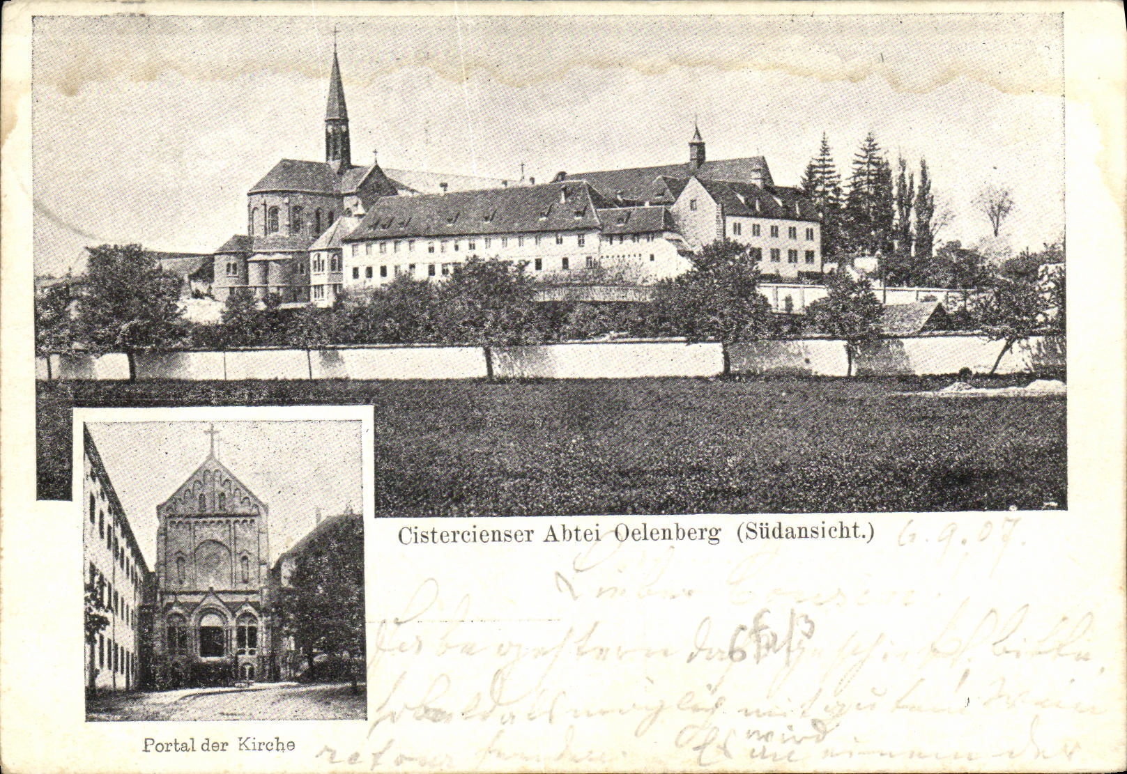 VINTAGE POSTCARD Cistercienser Abtel Oelenberg