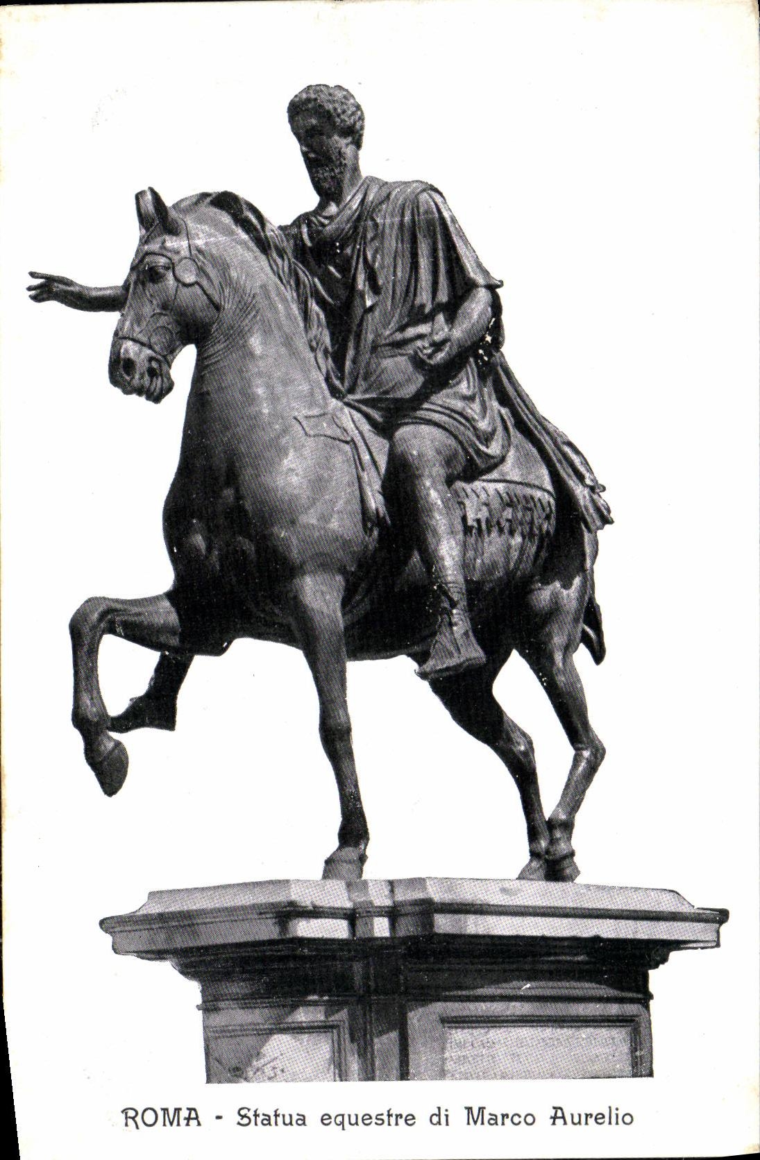 CPA Roma Statua equestre di Marco Aurelio