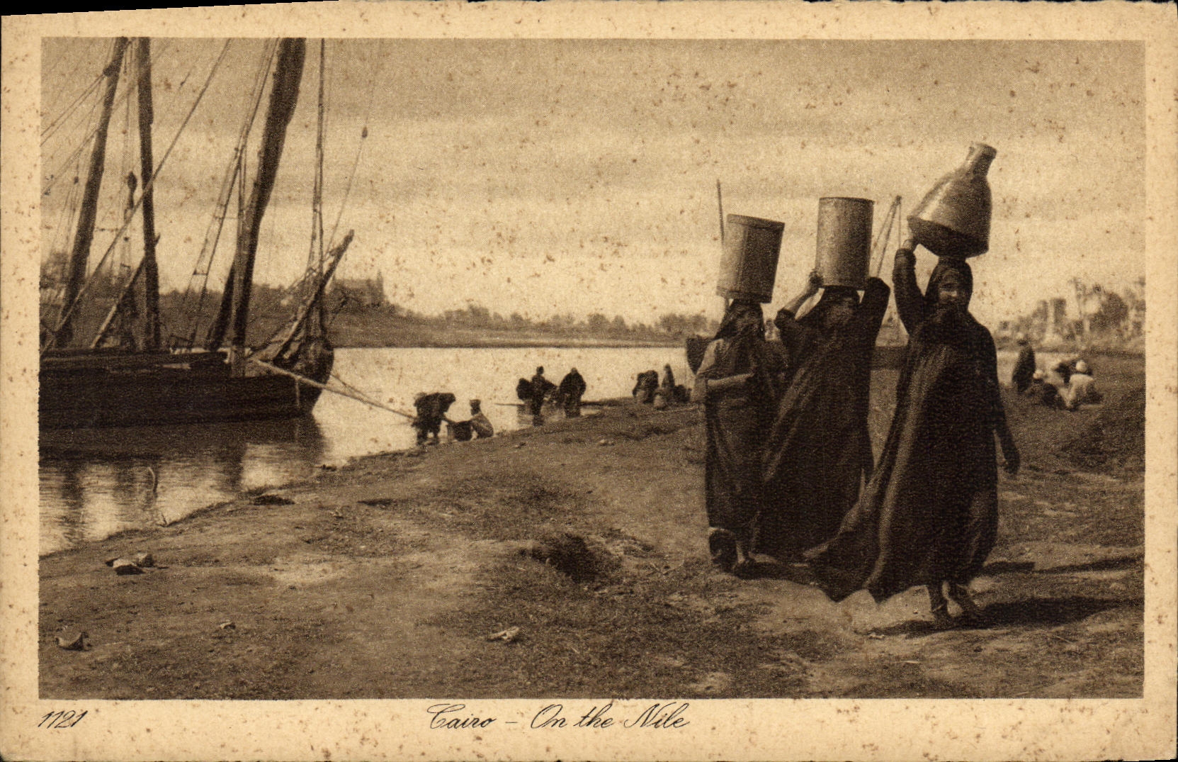 POSTAL Egipto El Cairo uno de la VENDIMIA el Nilo