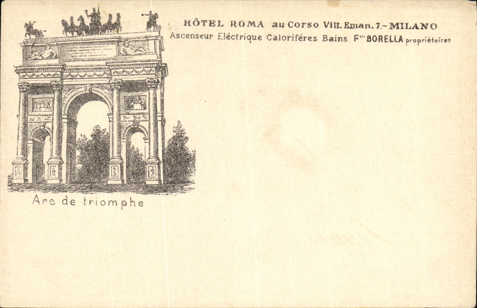 CPA Roma Hotel Au Corso Milano Arc de Triomphe