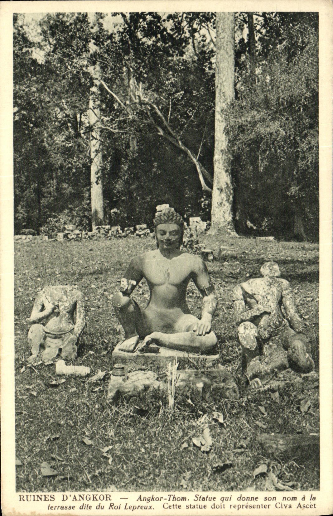 POSTAL Ruines D Angkor Angkor Thom de la VENDIMIA estatua que da su nombre a la terraza de rey Lepreux