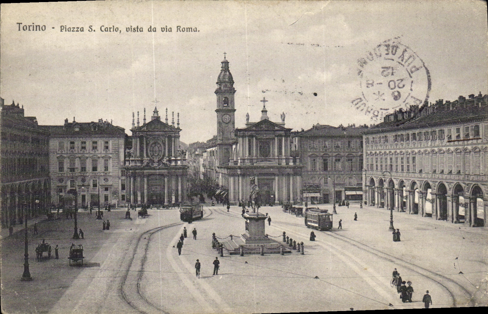 CPA Torino Piazza Corlo Viste de Via Roma