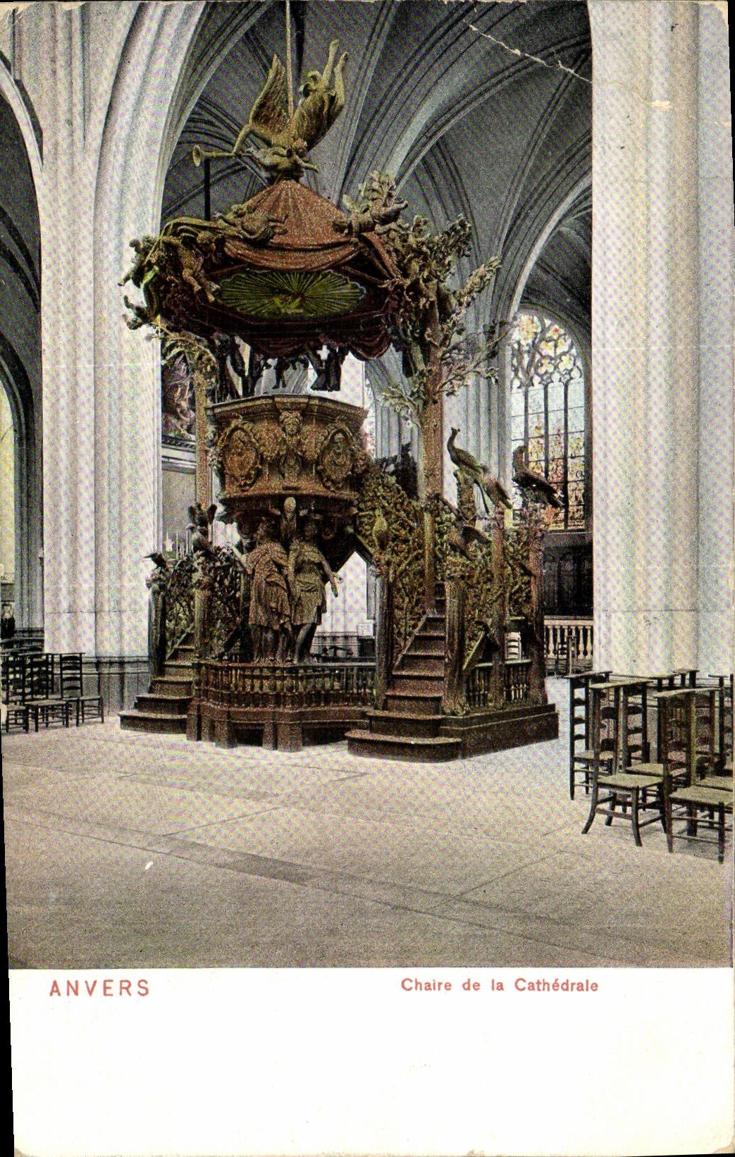 Púlpito de Amberes de la POSTAL de la VENDIMIA de la catedral