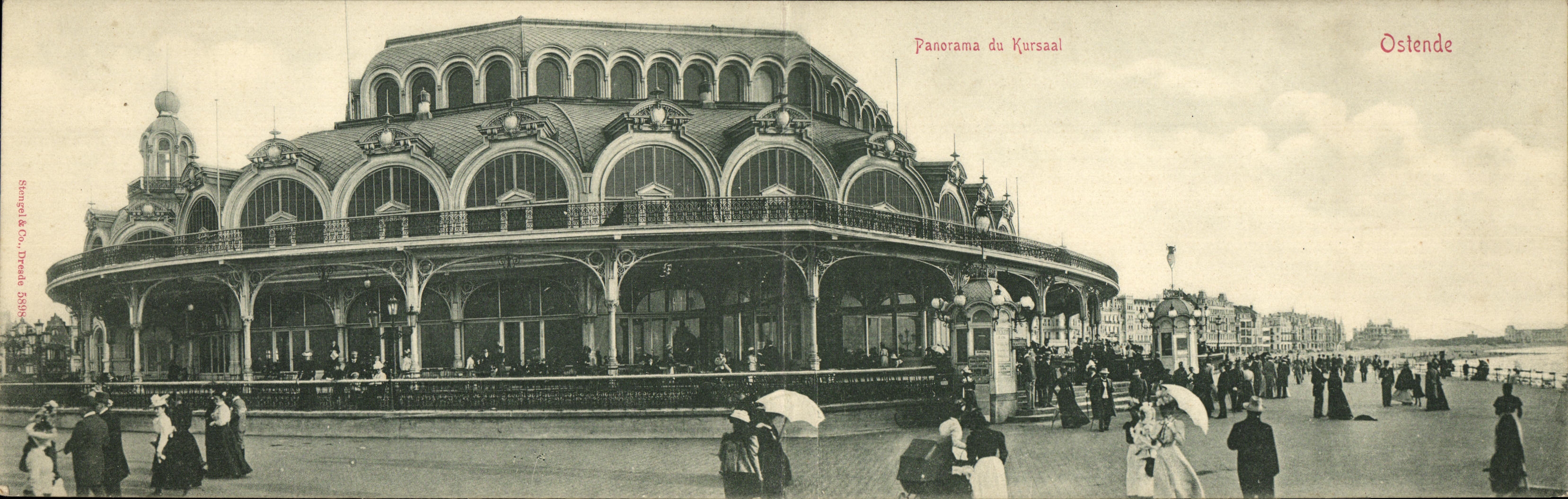 Two Part Card Ostend Panorama of Kursaal