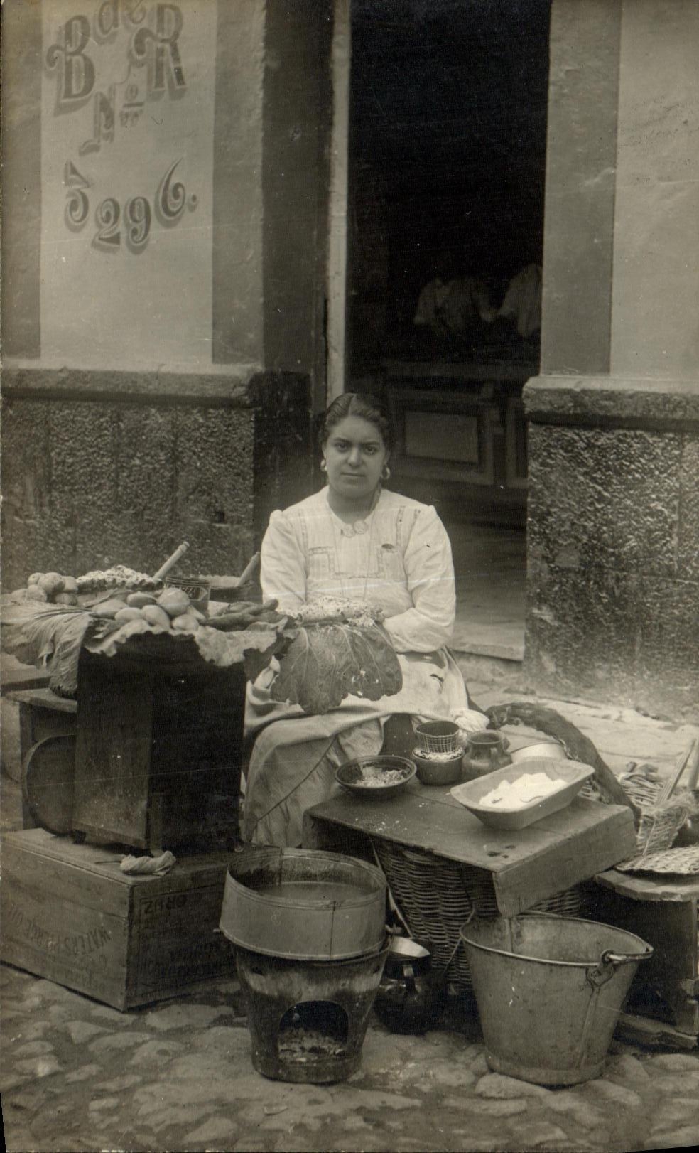 CARTE PHOTO Vendeuse de legumes TOP Espagne
