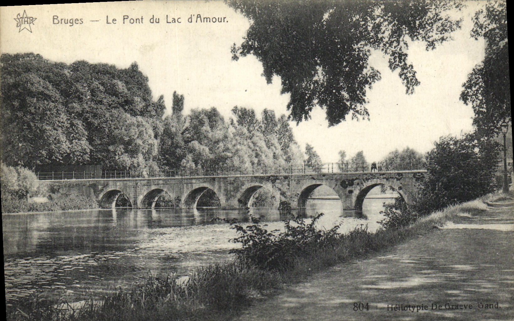 VINTAGE POSTCARD Bruges the Bridge of the Lake D Love