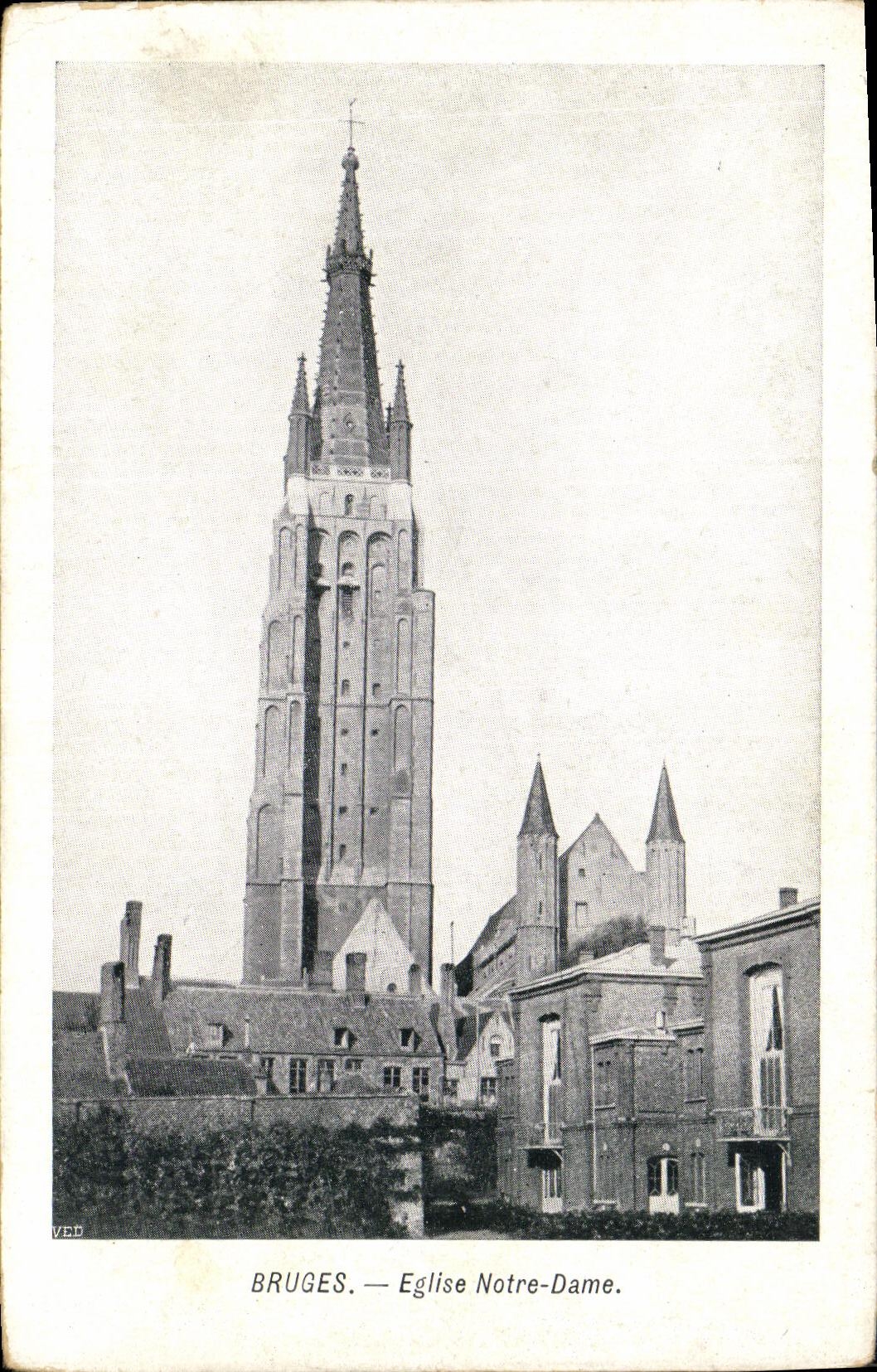 VINTAGE POSTCARD Bruges Notre Dame Church