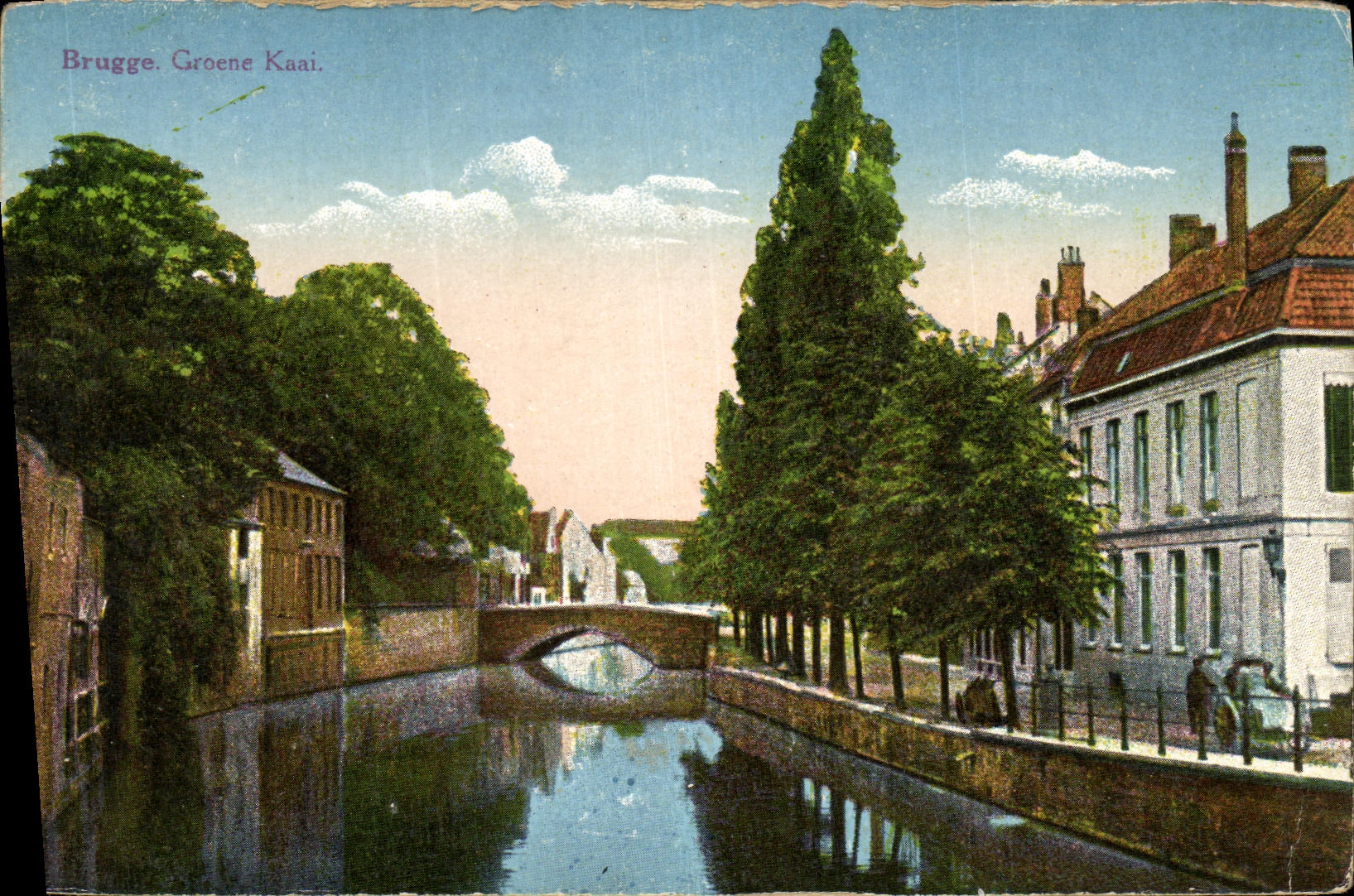 VINTAGE POSTCARD Bruges Groene Kaai
