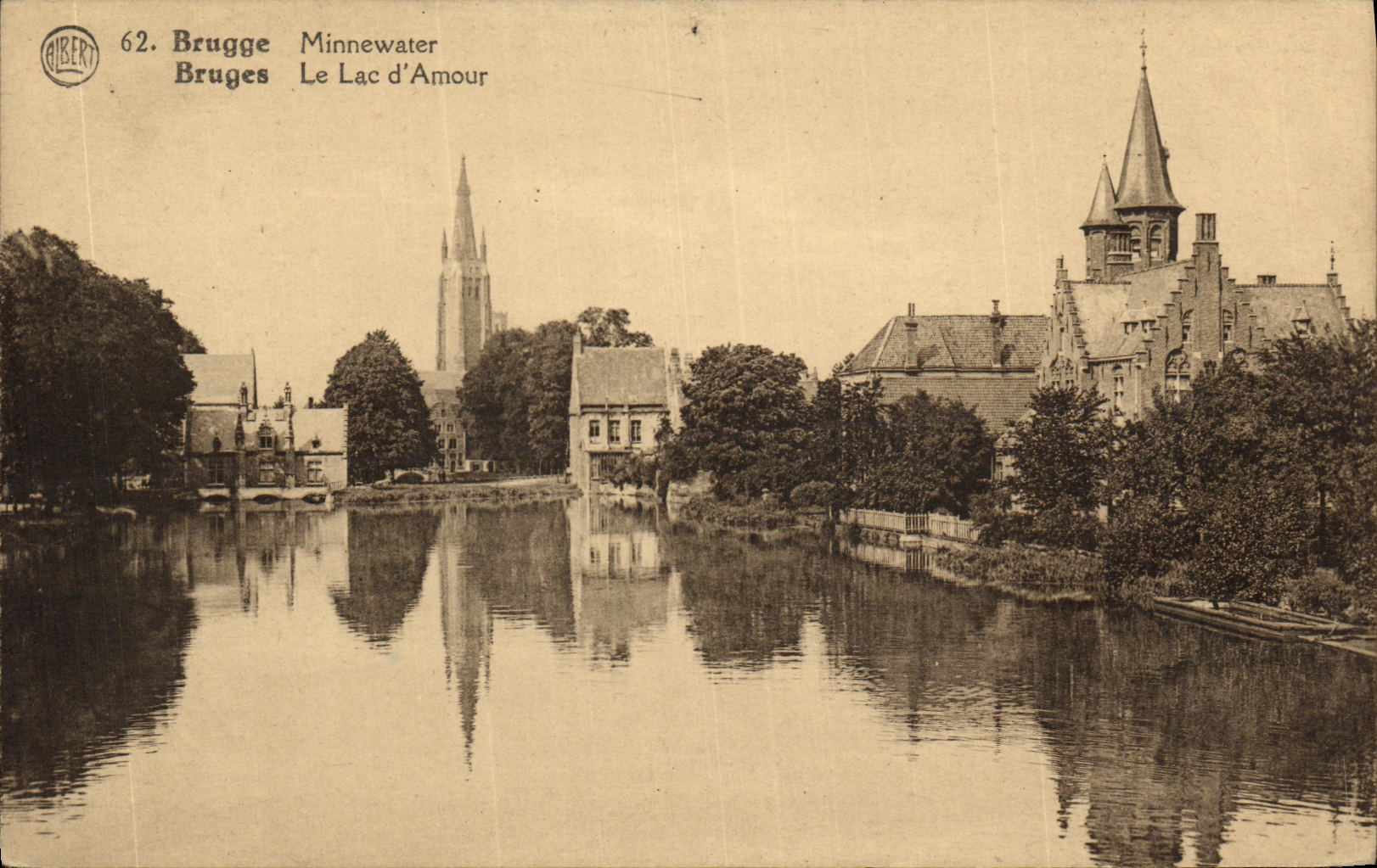 VINTAGE POSTCARD Bruges Minnewater the Lake D Love