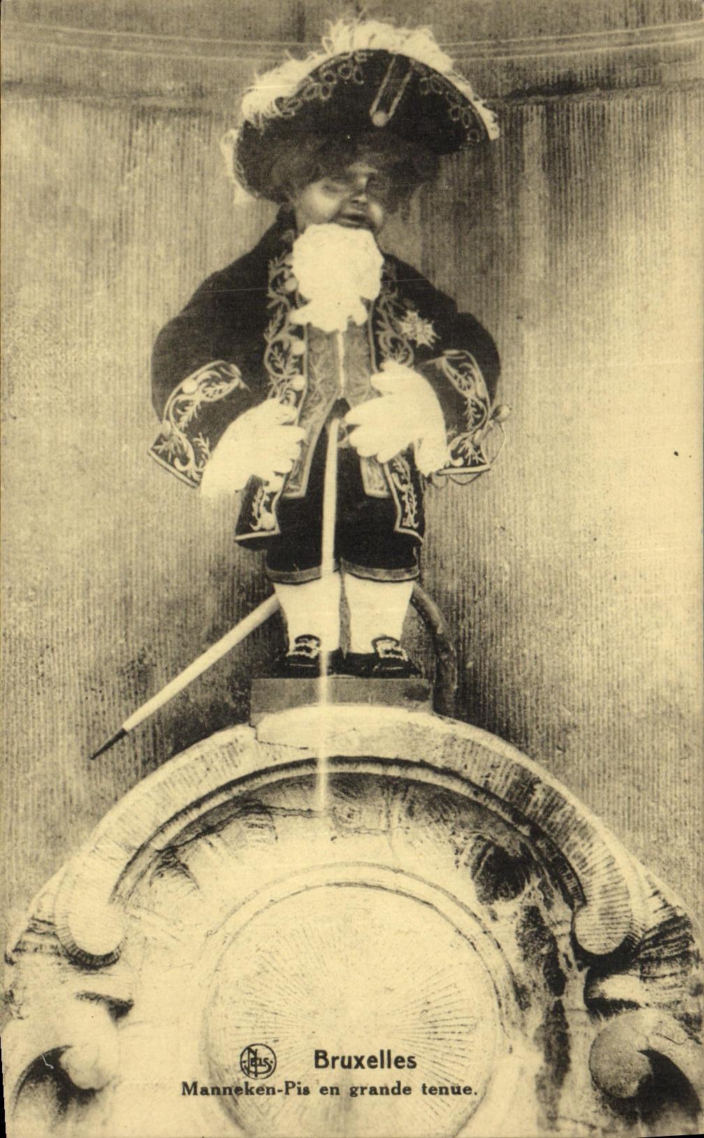 POSTAL Bruselas Manneken de la VENDIMIA peor en gran comportamiento