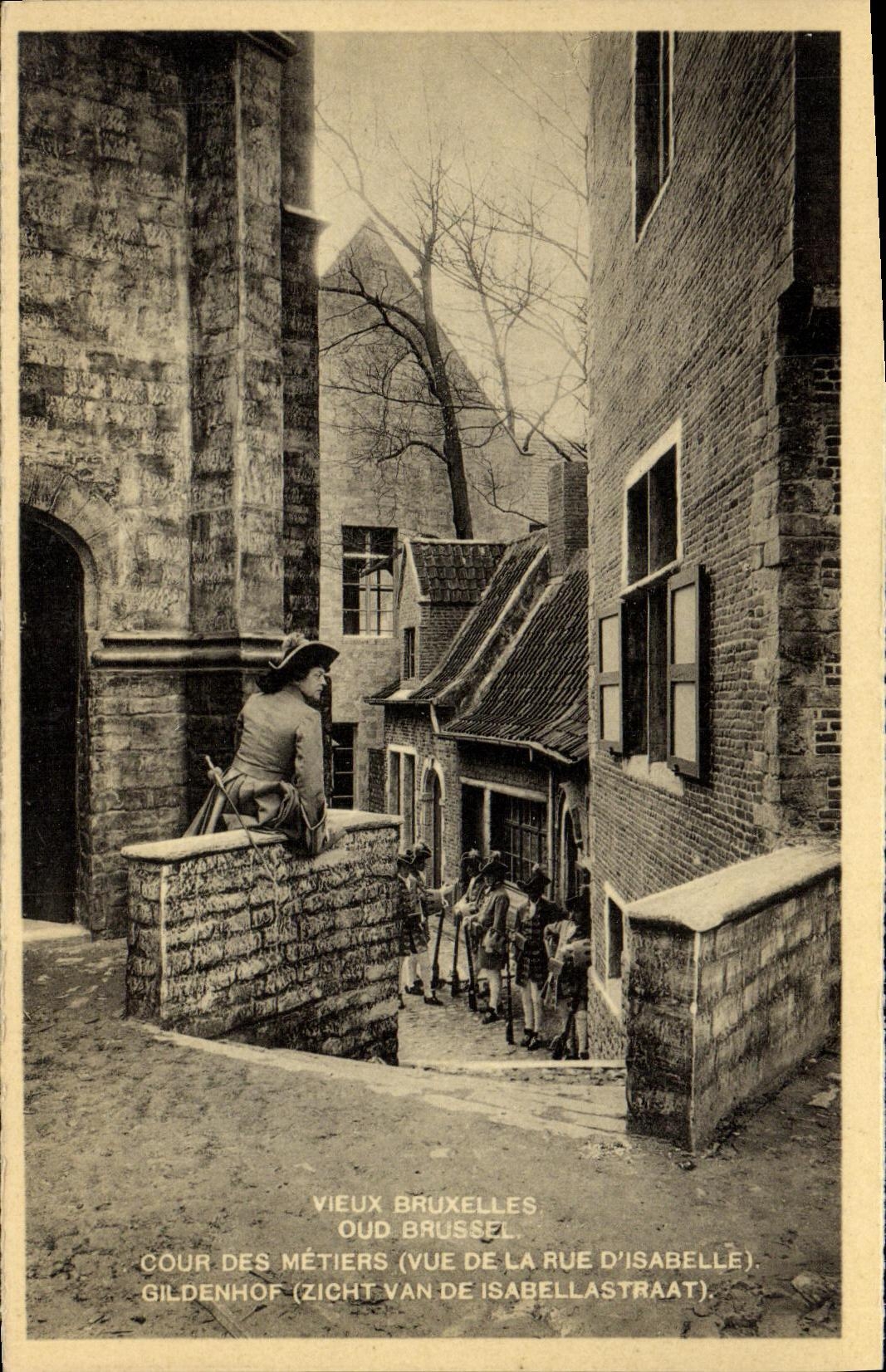 VINTAGE POSTCARD Brussels Court Of the Trades