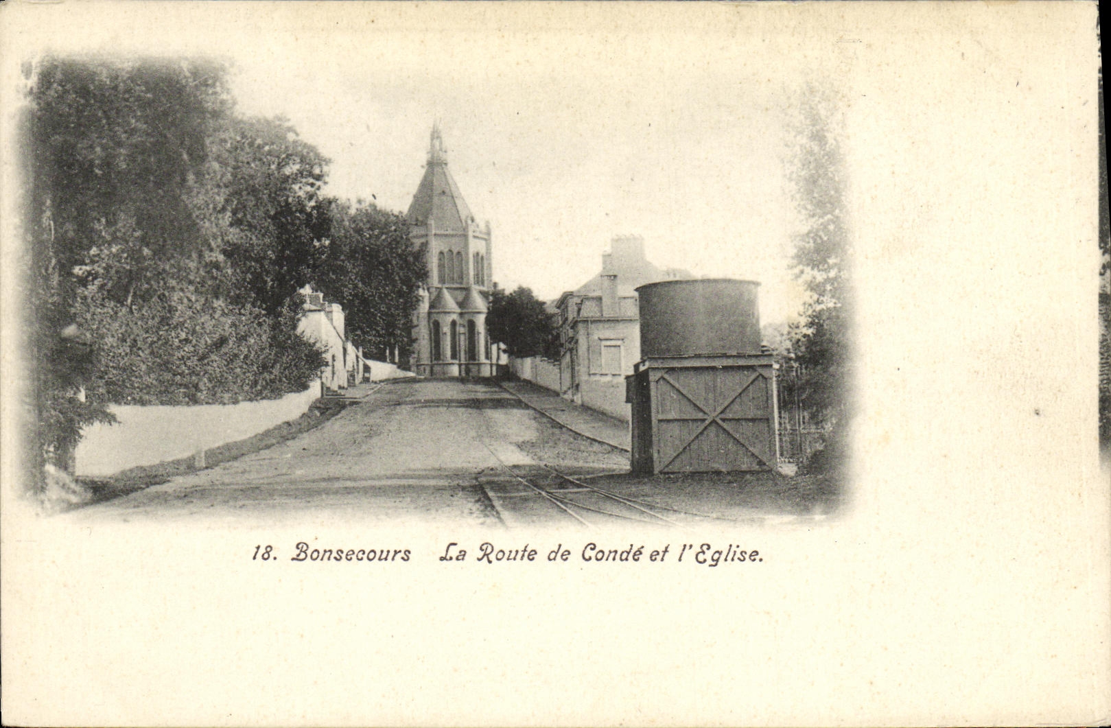 VINTAGE POSTCARD Bonsecours the Road of Cop and L Church