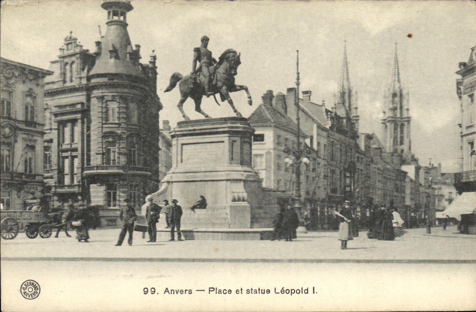 La POSTAL Amberes de la VENDIMIA coloca y gobierna Leopold I