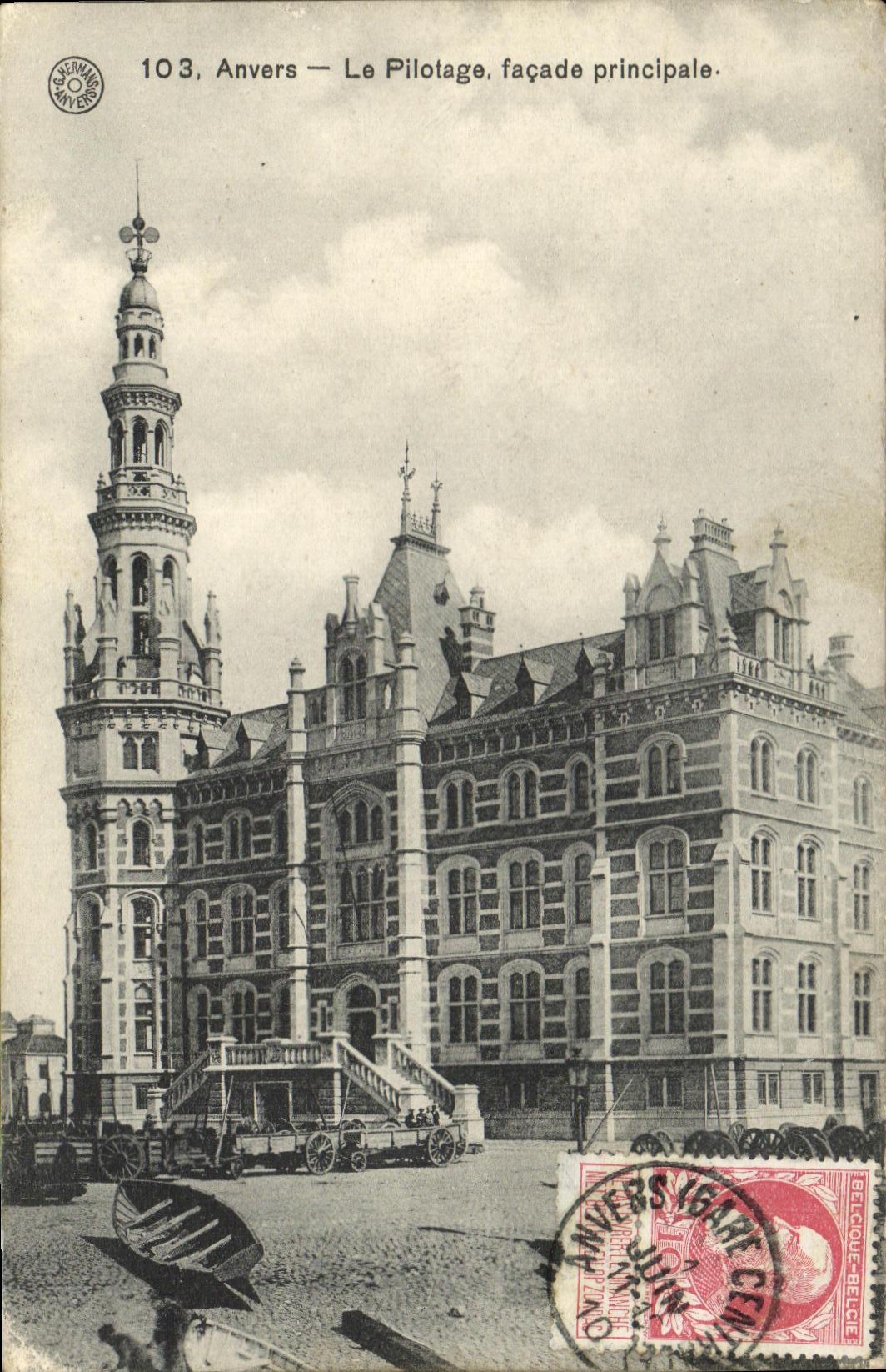 POSTAL Amberes de la VENDIMIA que pilota ataque frontal principal