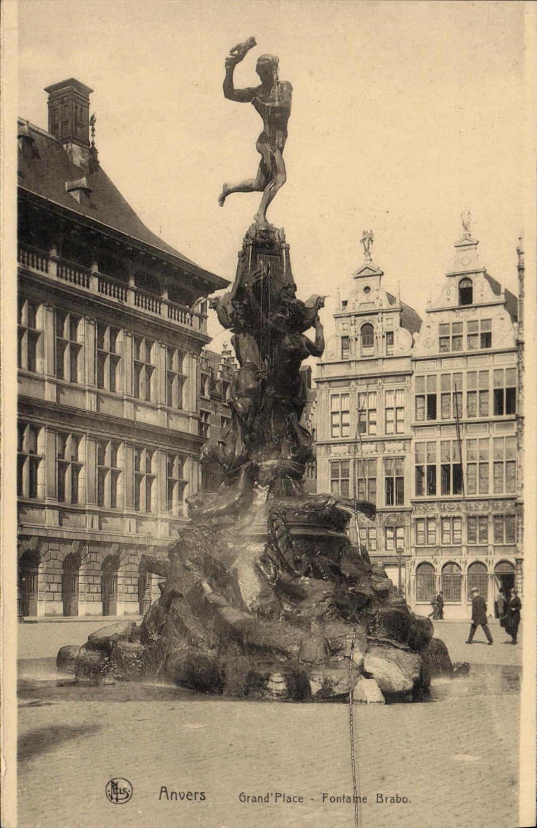Lugares magnificos Fontame Brabo de Amberes de la POSTAL de la VENDIMIA