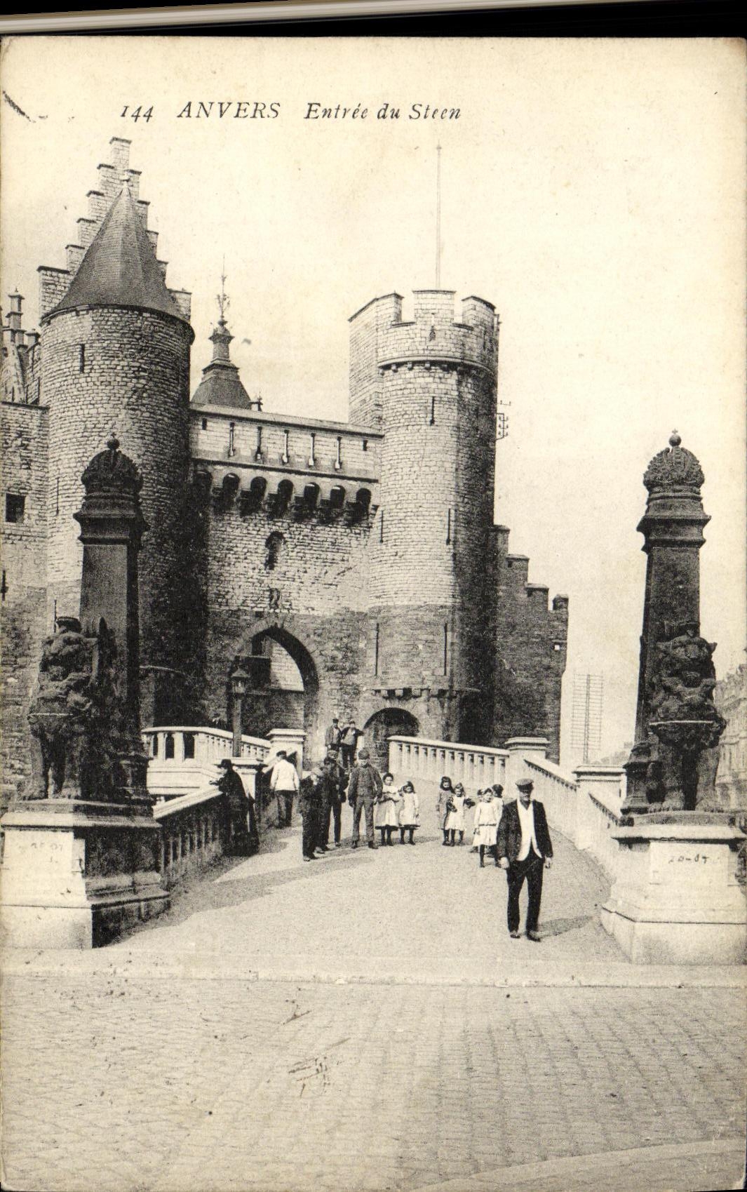 POSTAL Amberes de la VENDIMIA entrada de Steen