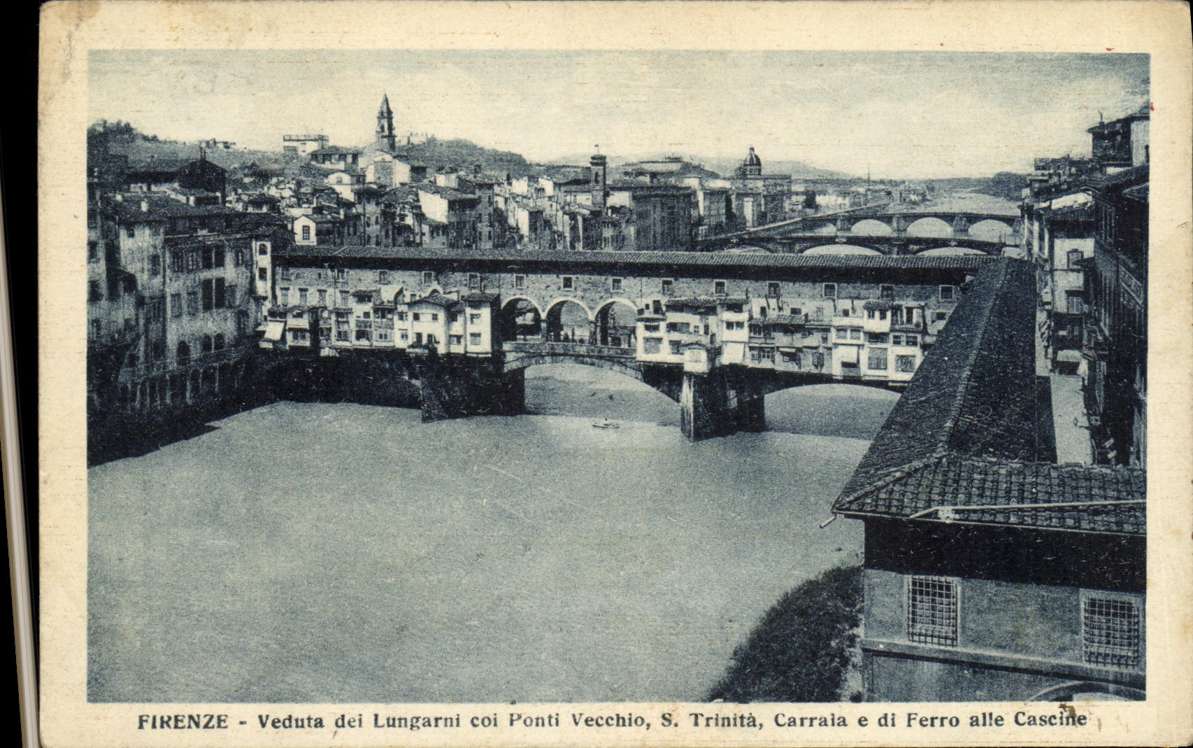 CPA Firenze Veduta dei Lungarni Coi Ponti Vecchio