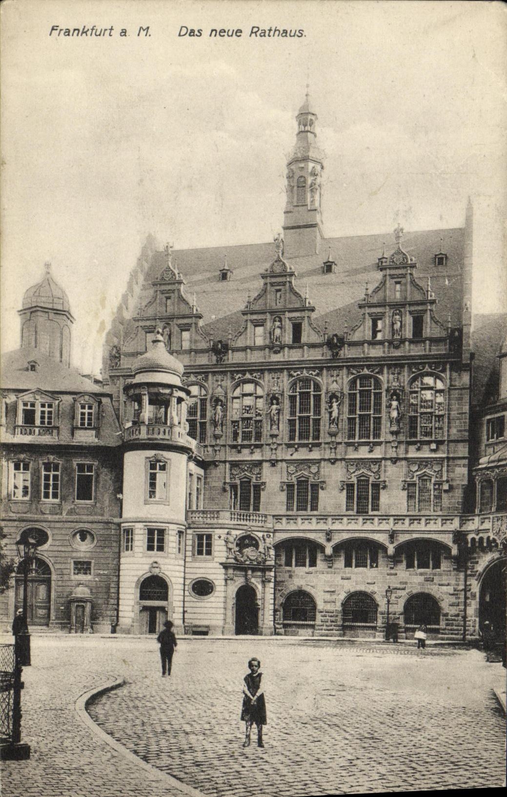 Neue Rathaus de Francfort Das de la POSTAL de la VENDIMIA