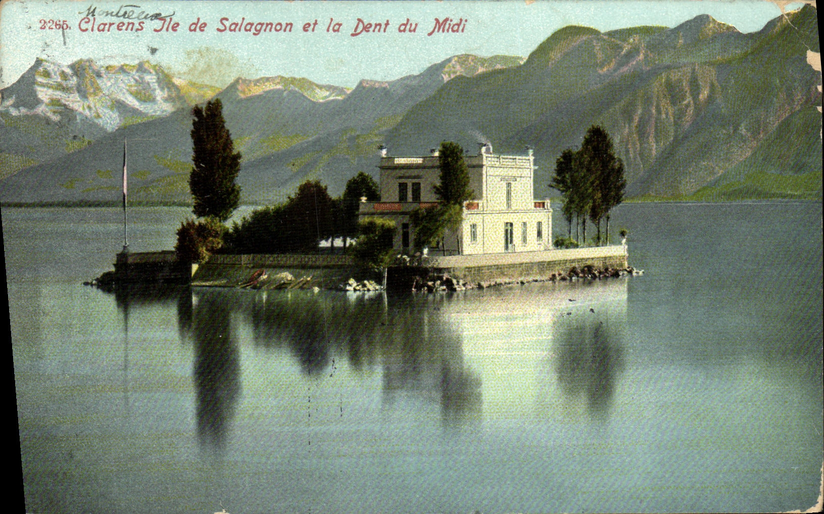 CPA Clarens Ile de Salagnon et la dent du Midi