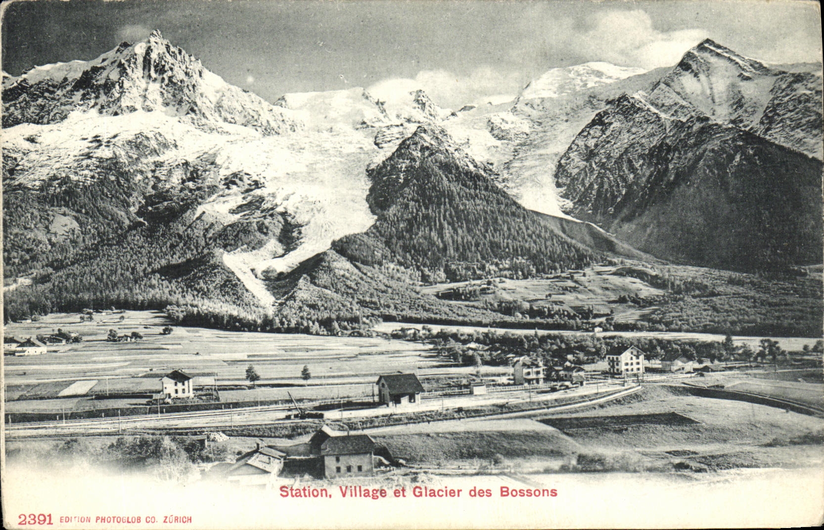 CPA Station Village et Glacier des Bossons