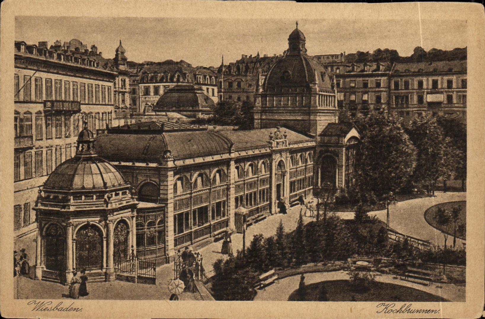 VINTAGE POSTCARD Wiesbaden Kochbrunenn