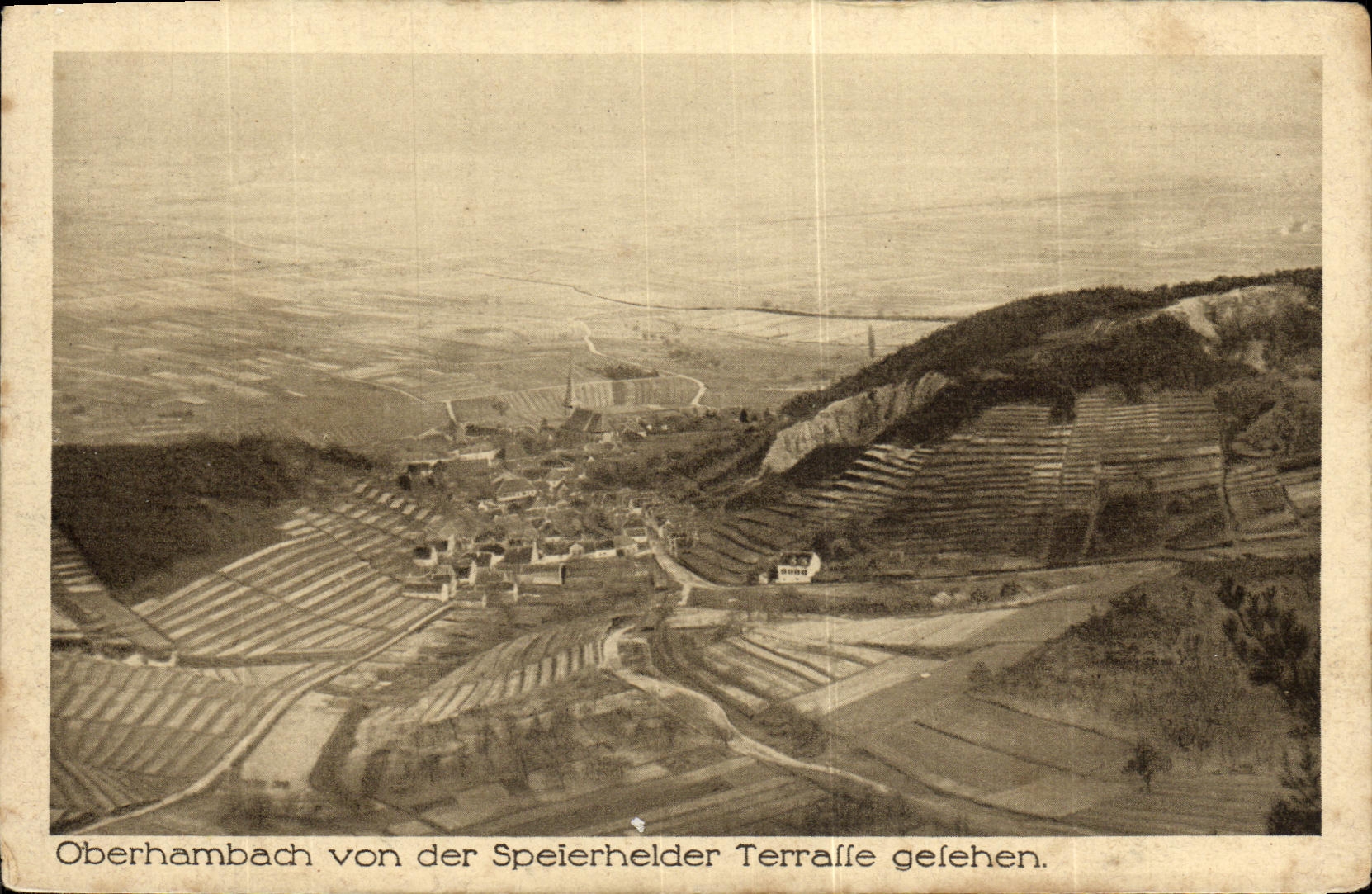 VINTAGE POSTCARD Oberhambach Von der Speierchelder Terralle