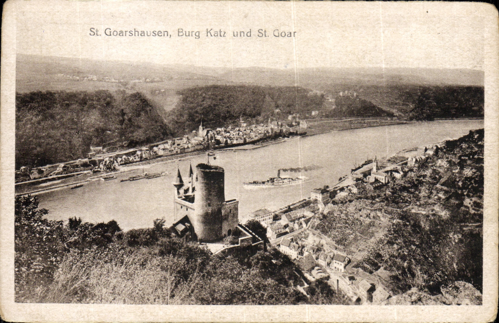 CPA St Goarshausen Burg Katz Und St Goar