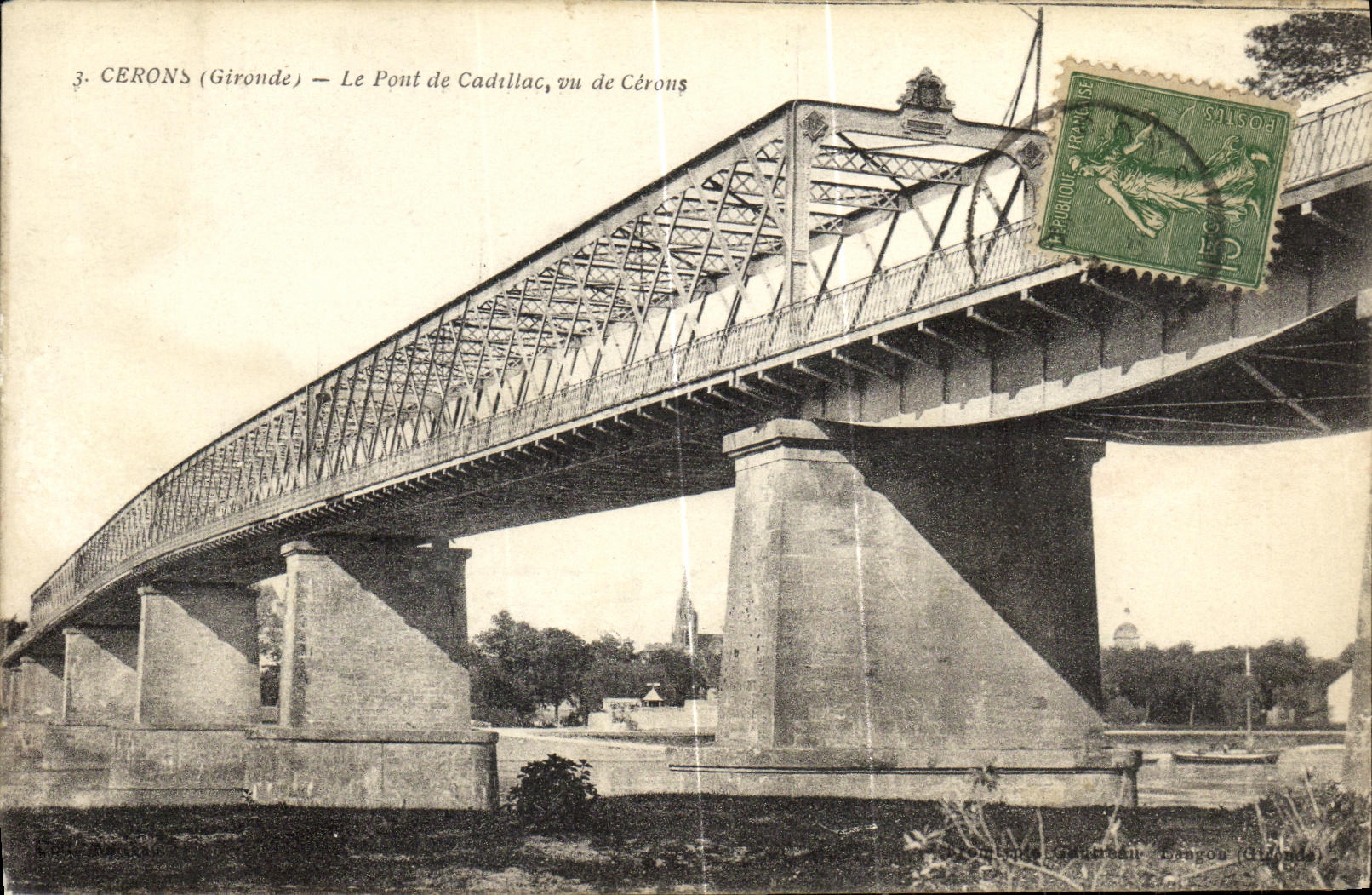 VINTAGE POSTCARD Cerons the Bridge of Cadillac Seen of Ceron