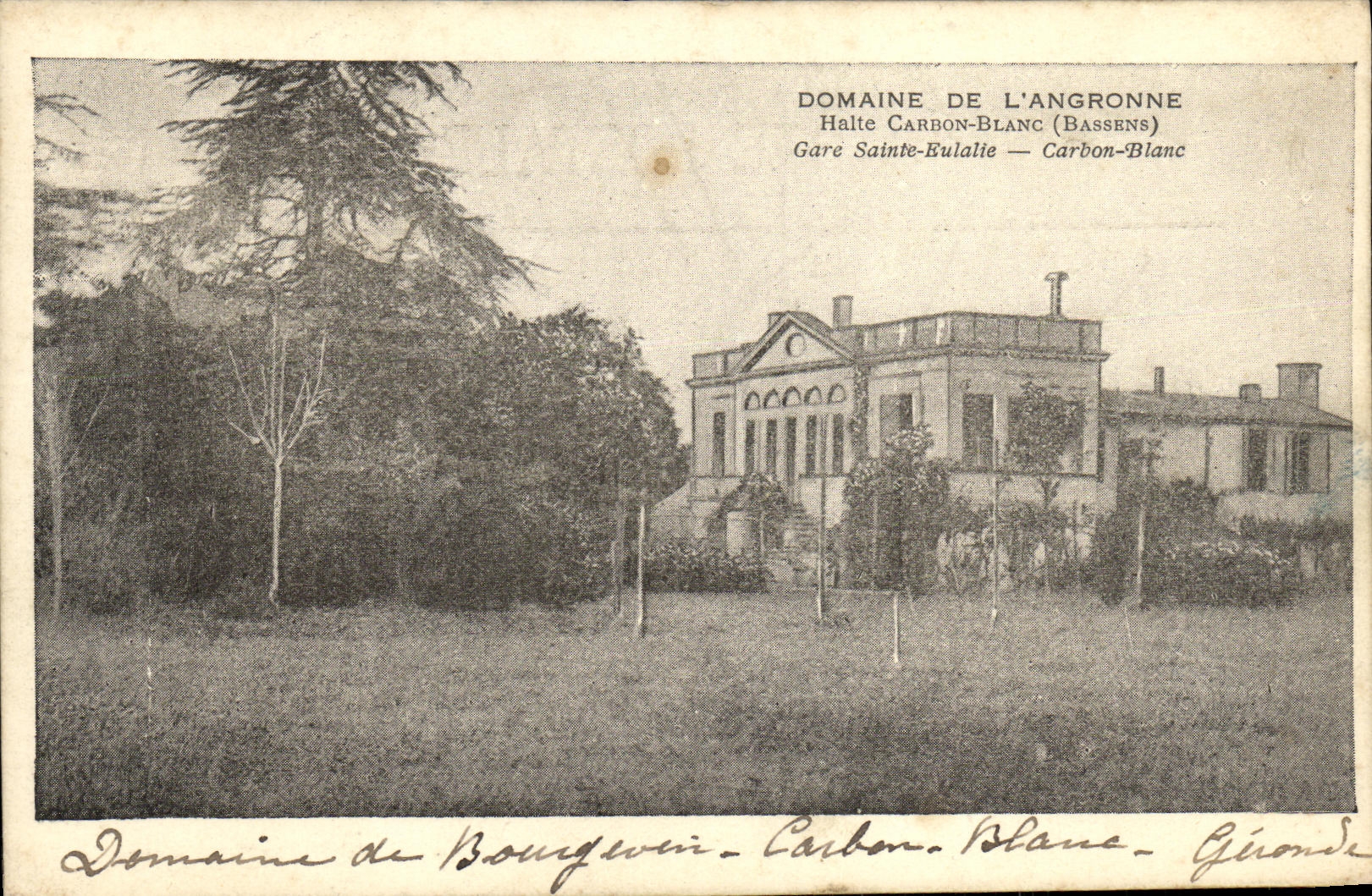 VINTAGE POSTCARD Domaine Of L Angronne Halte Carbon Blanc Parks Holy Eulalte