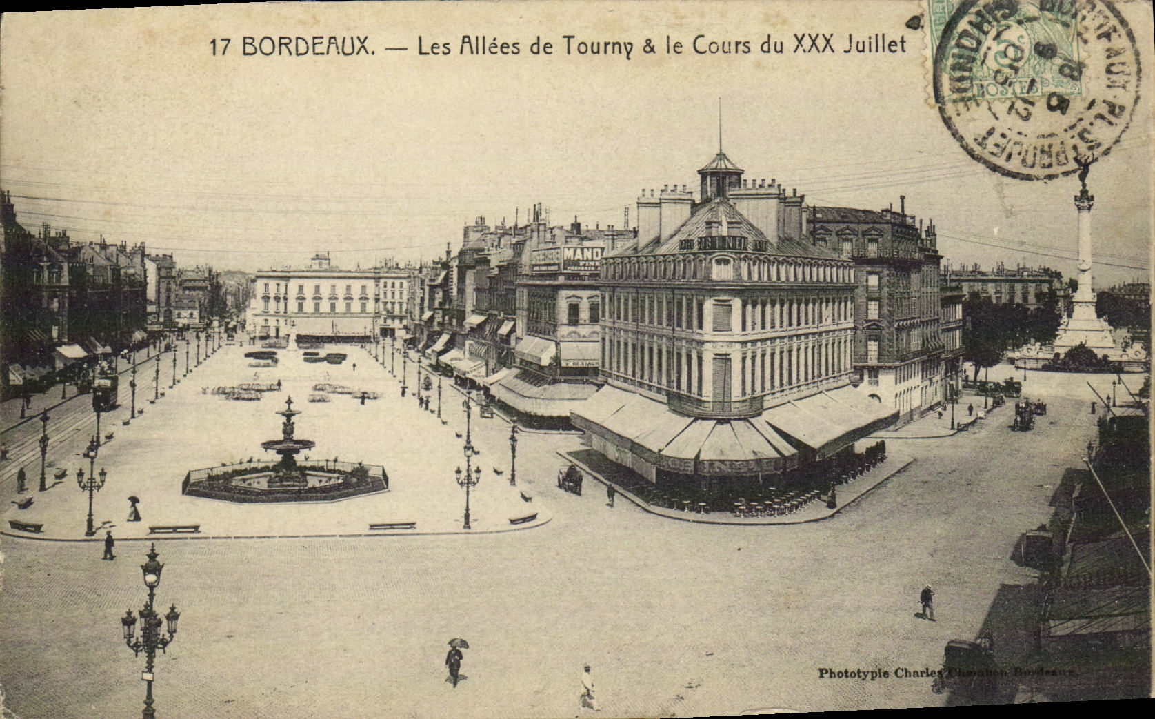 CPA Bordeaux Les Allees de Tourny le Cours du XXX Juillet