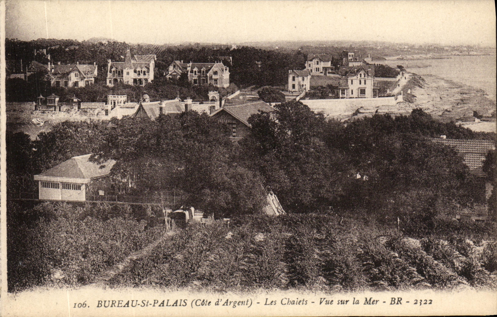 VINTAGE POSTCARD Office St Palate country cottages Seen on the sea