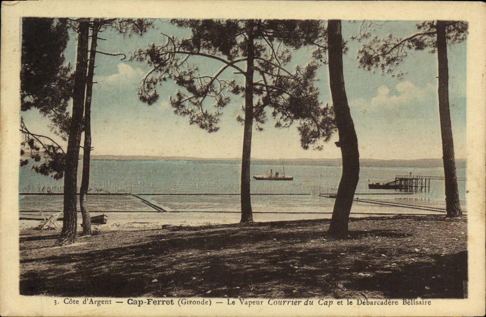 VINTAGE POSTCARD Cape Tag the Vapor Mail of the Cape and the Belissaire unloading dock