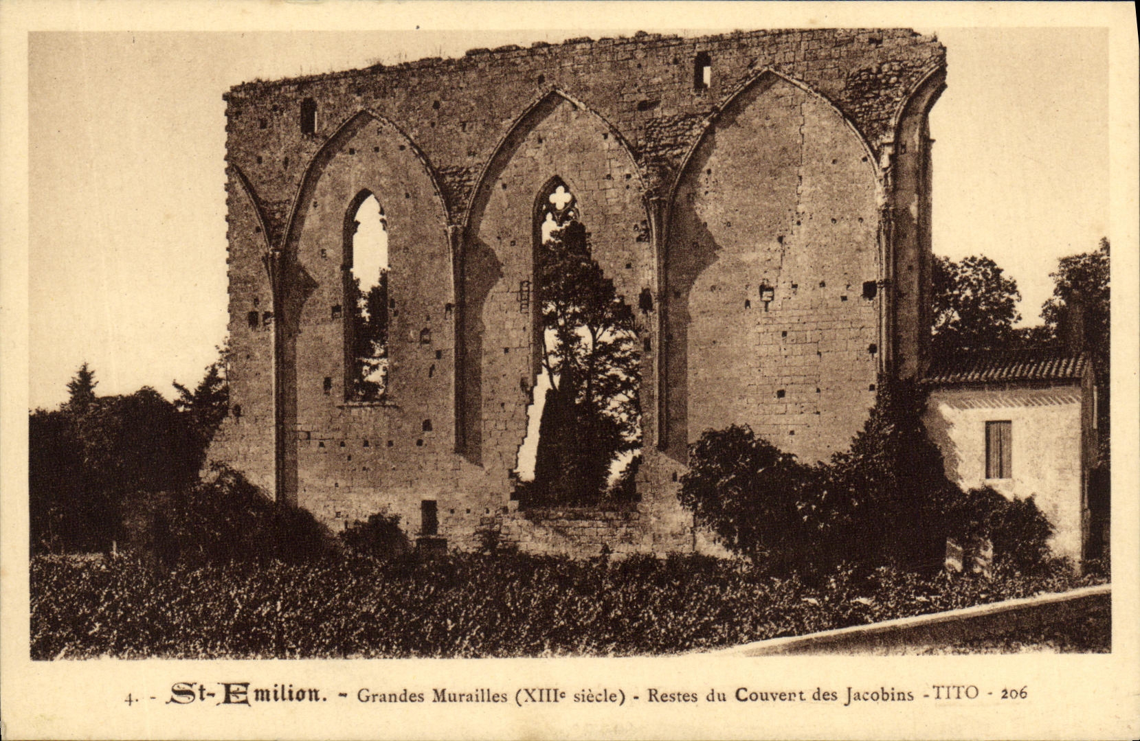 CPA Saint Emillion Grandes murailles Restes du couvent des Jacobins