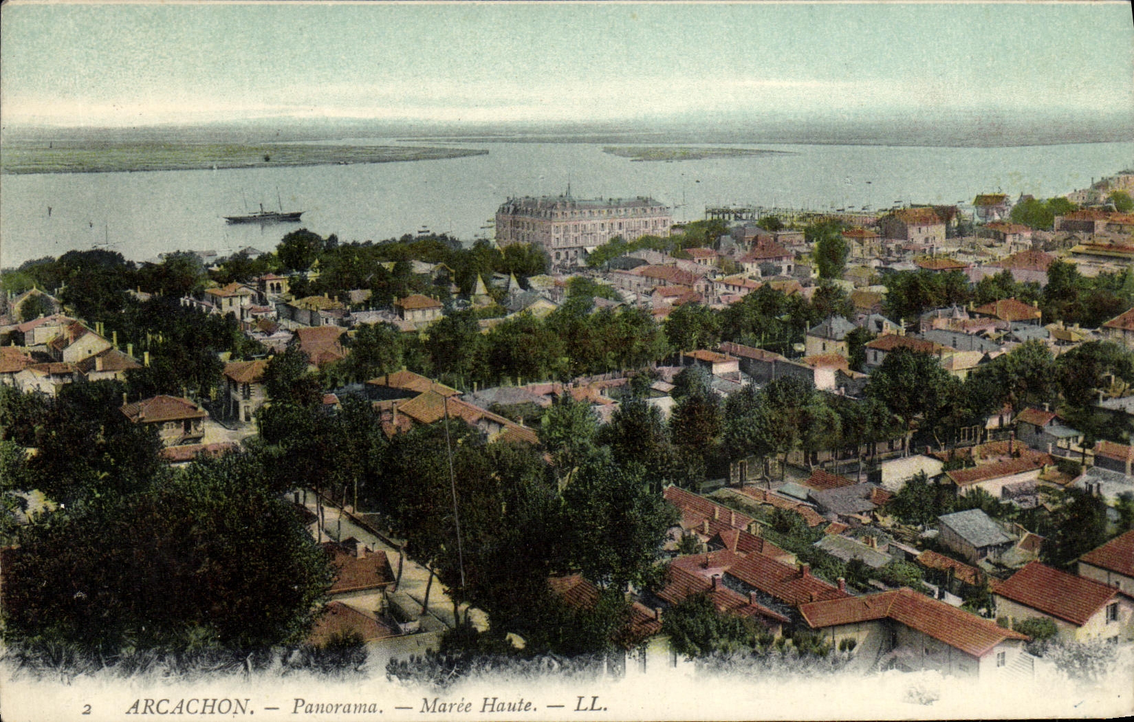 CPA Arcachon Panorama Maree Haute