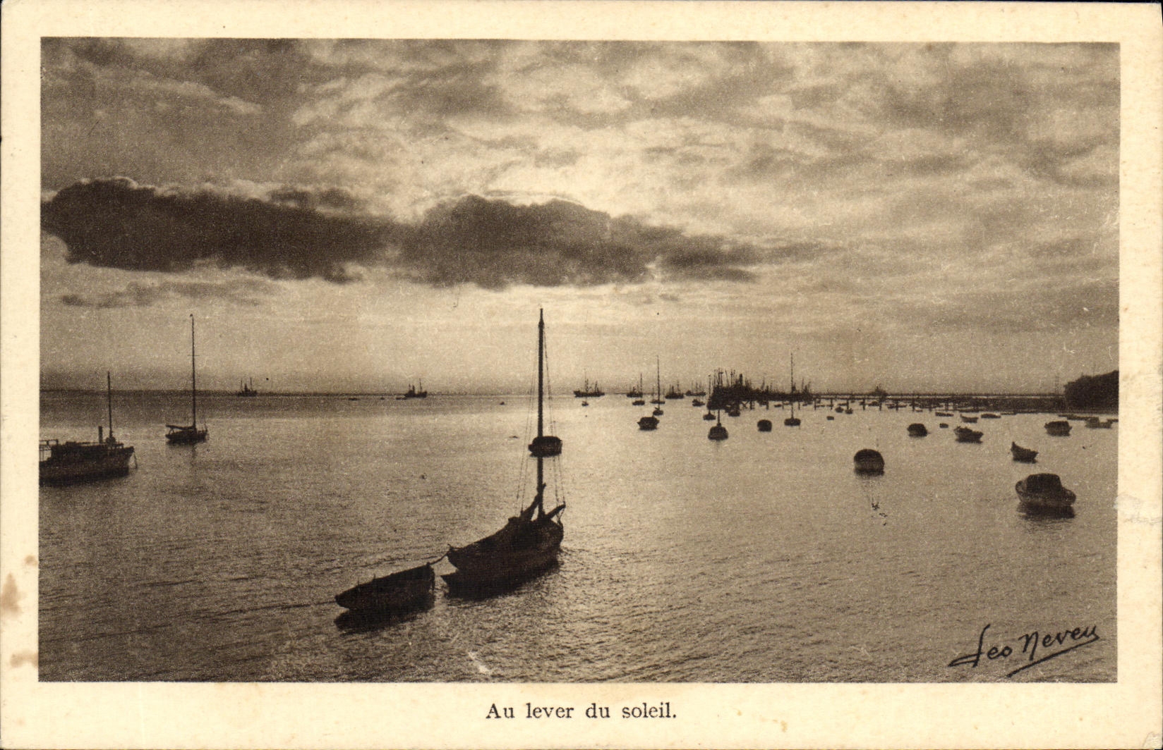 CPA Arcachon Au Lever du Soleil