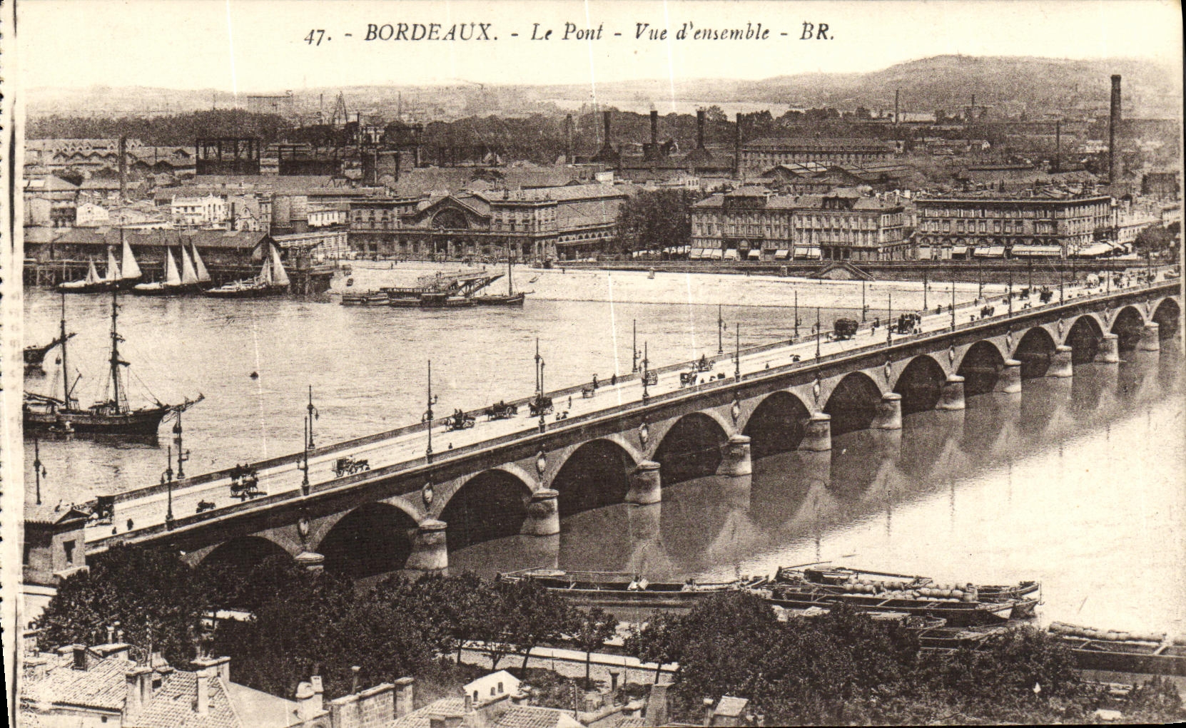 CPA Bordeaux Le Pont Vue d ensemble