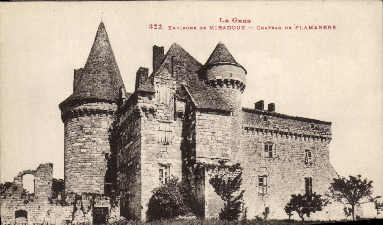 VINTAGE POSTCARD Surroundings of Miradoux Castle of Flamarens