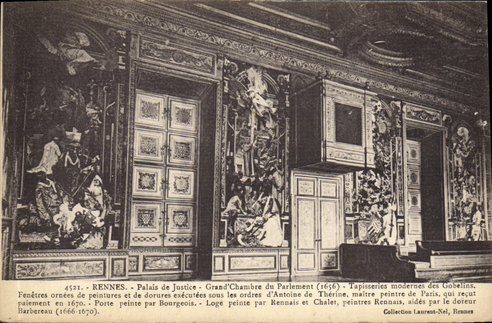 CPA Rennes Palais de Justice Grand chambre du Parlement Tapisseries modernes des Gobelins