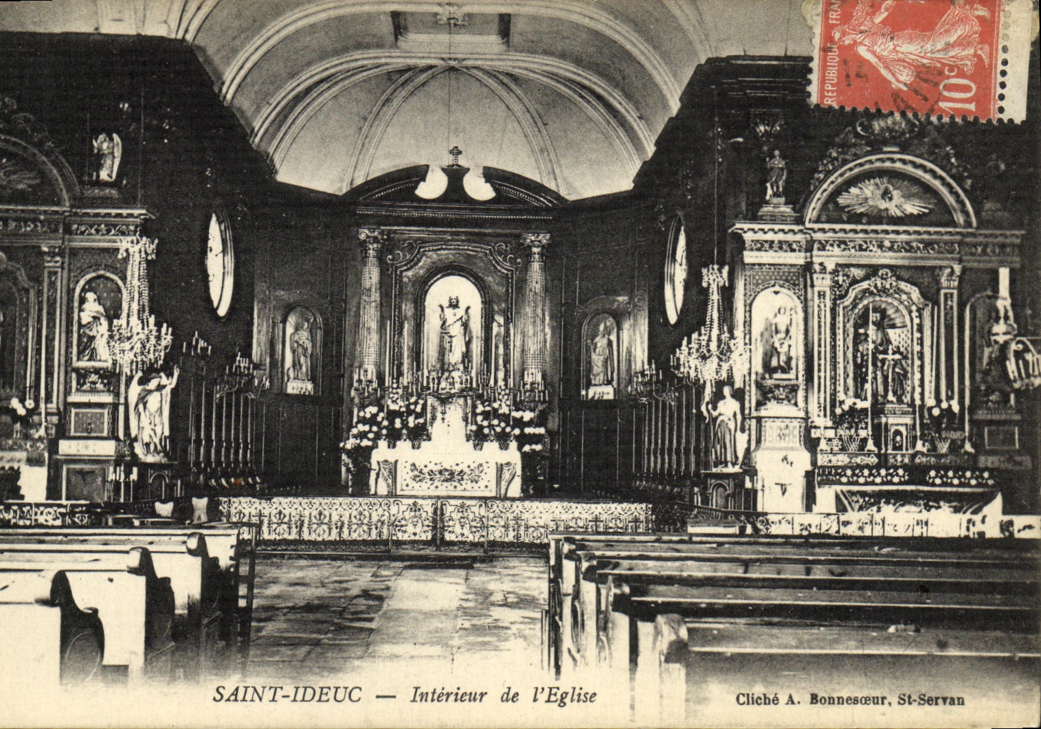 POSTAL Ideuc interior santo de la VENDIMIA de L iglesia