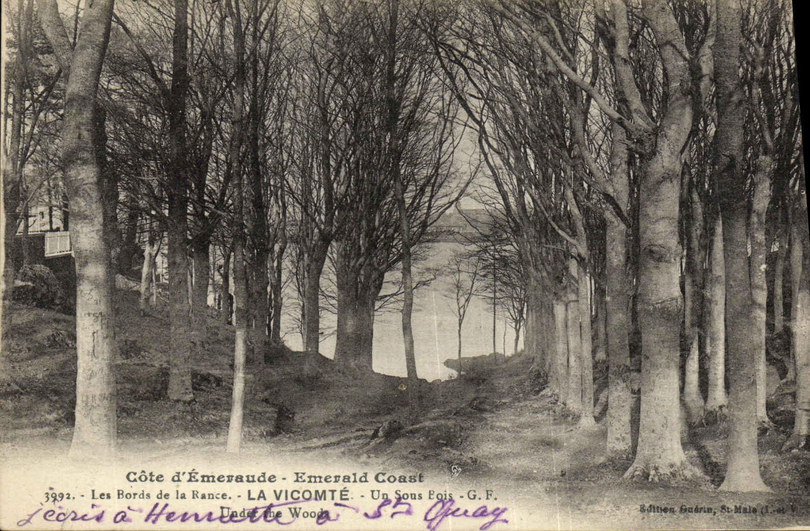 Bordes de la POSTAL de la VENDIMIA de rancio el vizconde Under Wood