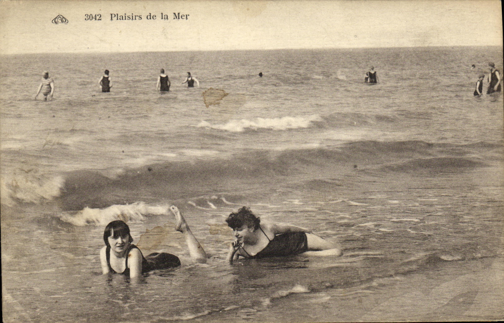 Placeres de la POSTAL de la VENDIMIA de las mujeres del mar