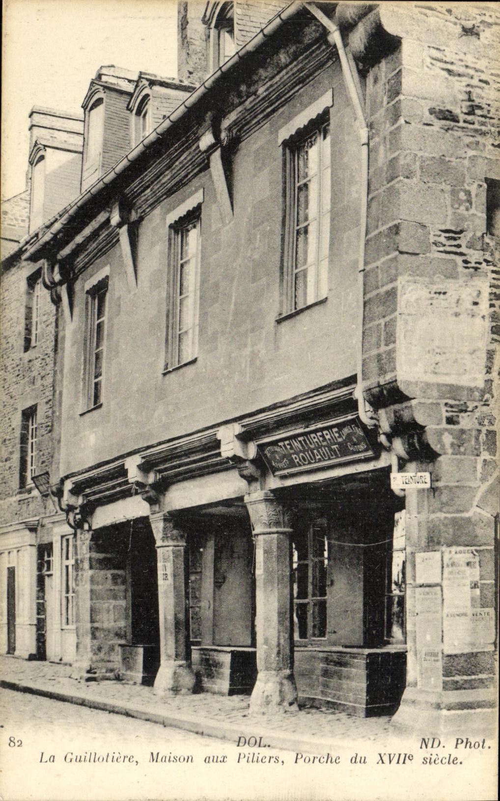 VINTAGE POSTCARD Fraud Guillotiere House with the Pillars Close to XVll E century Rouault Dyeing