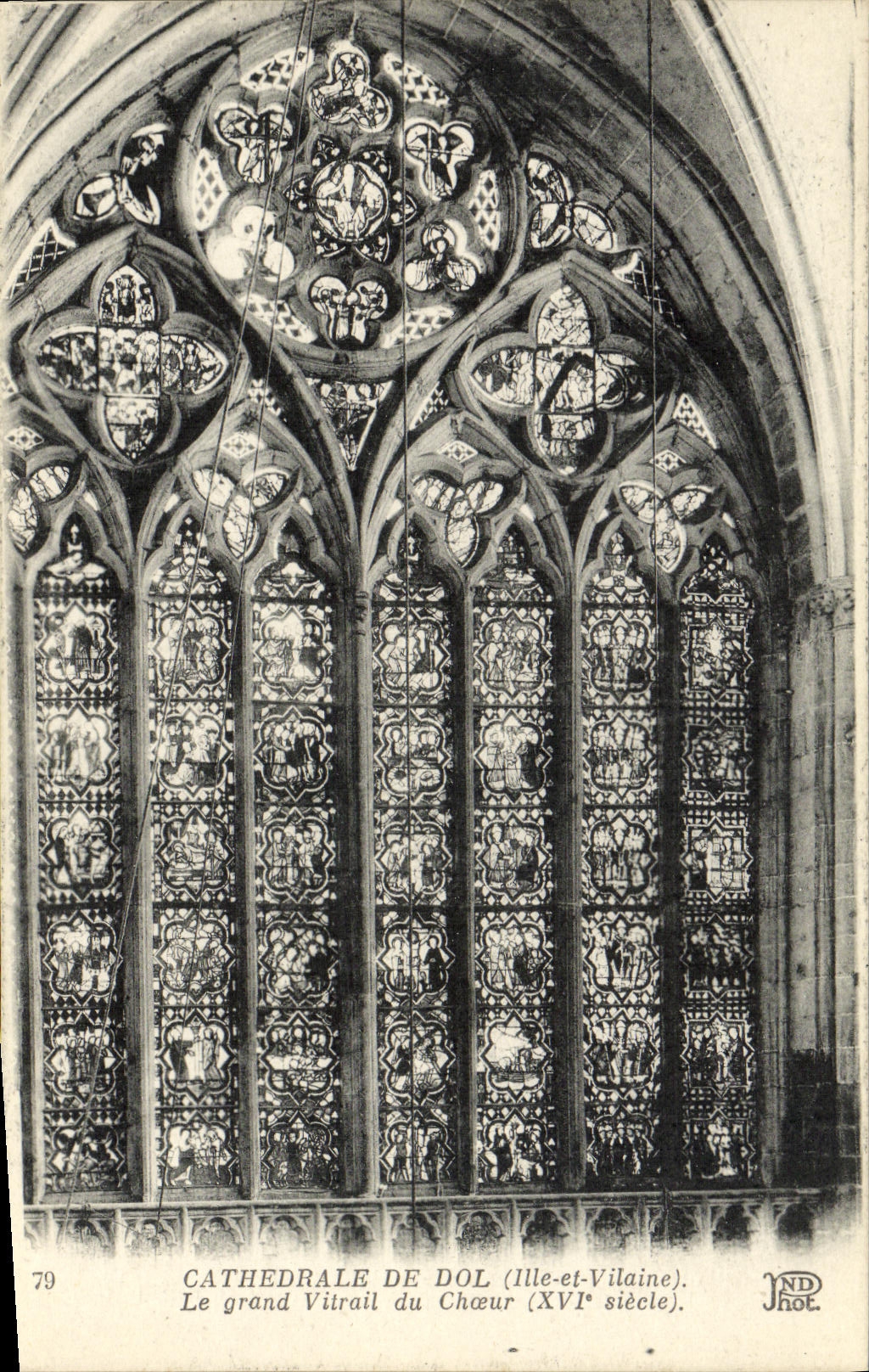 VINTAGE POSTCARD Cathedral of Fraud the large Stained glass of the Chorus