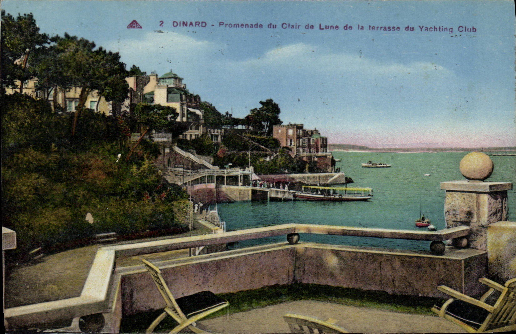 CPA Dinard Promenade du clair de lune de la terrrasse du Yachting CLub 