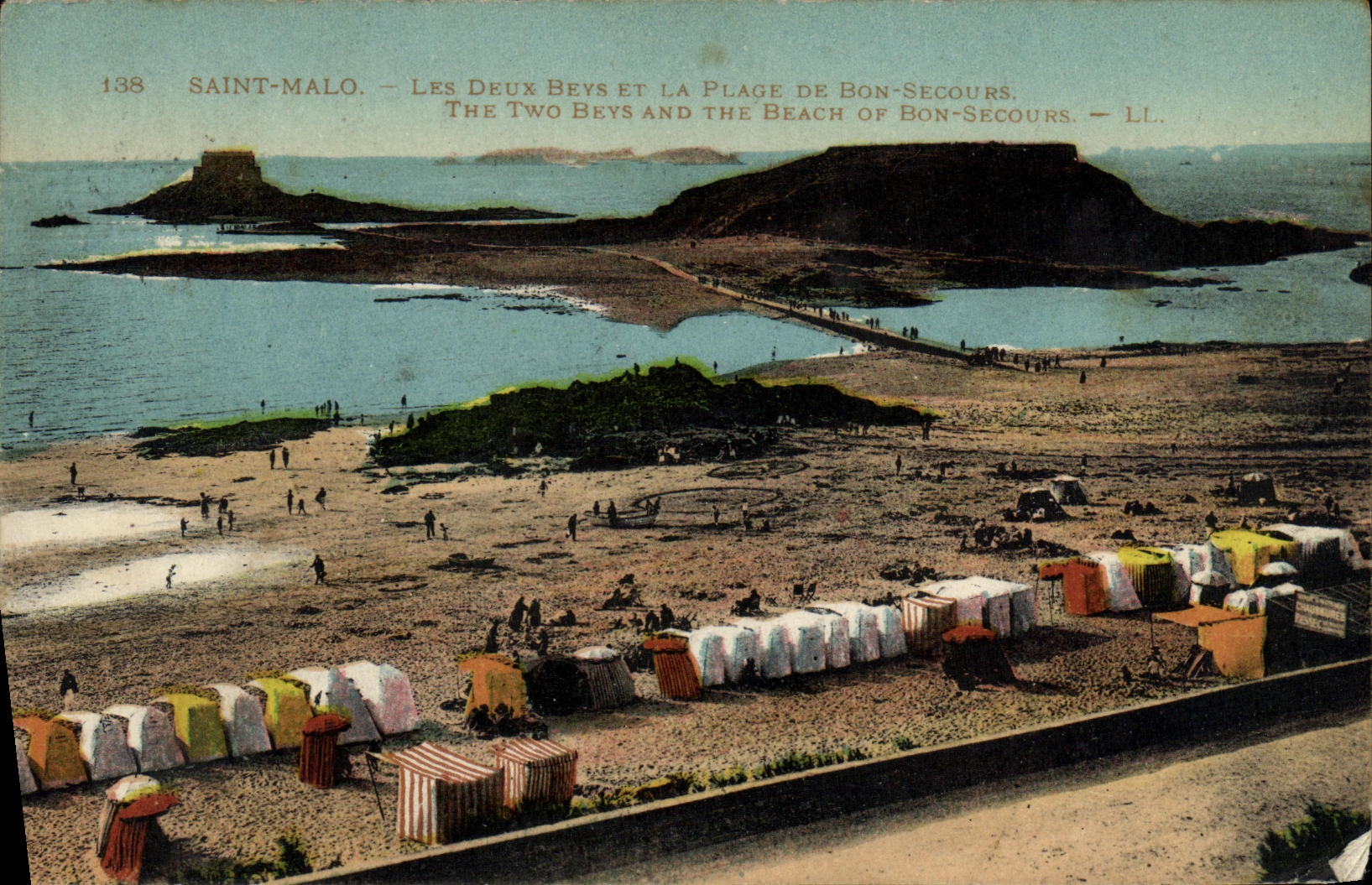 CPA Saint Malo Les deux Beys et la plage de Bon Secours 