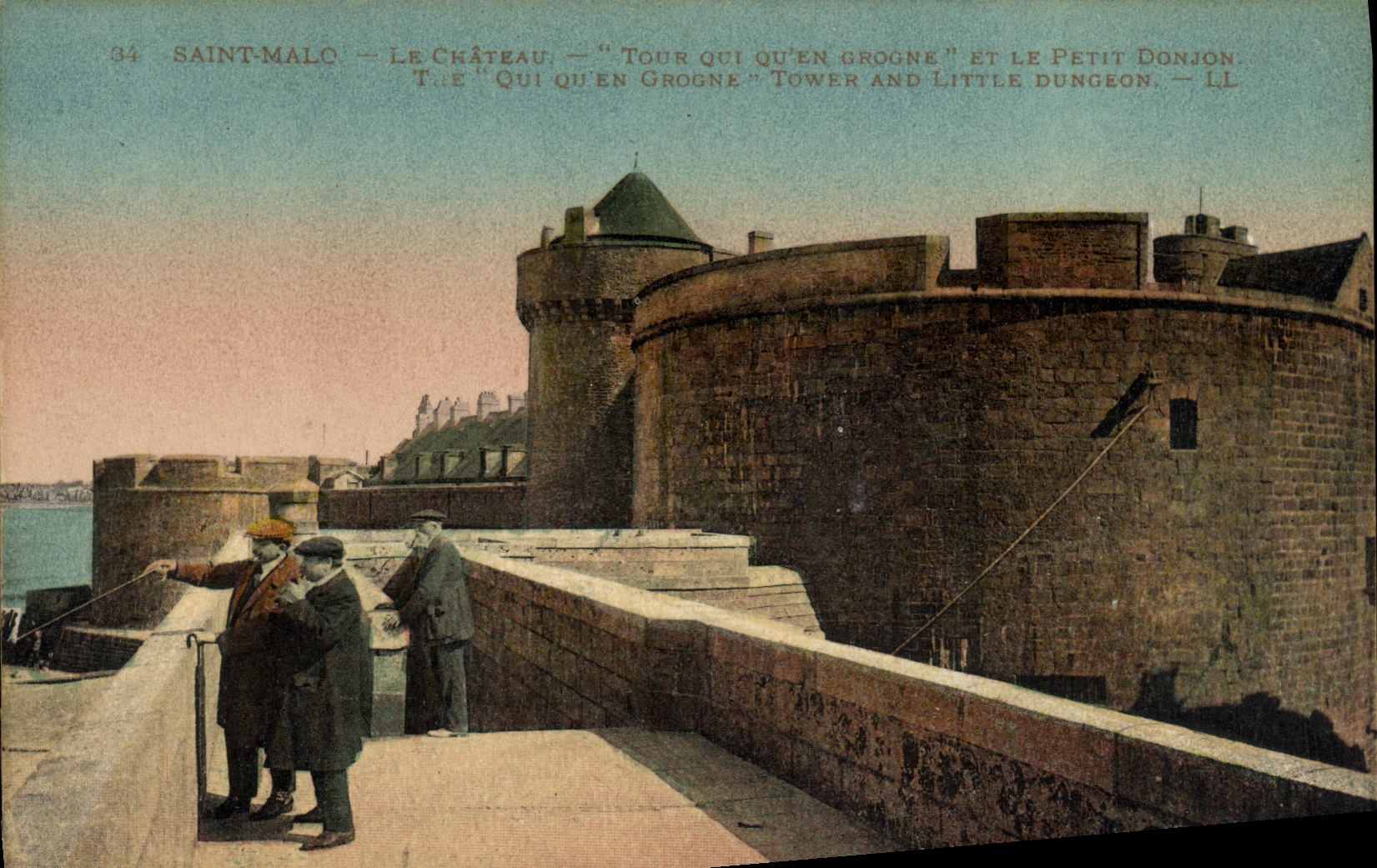 VINTAGE POSTCARD Holy Malo the Tour castle which qu in grogne