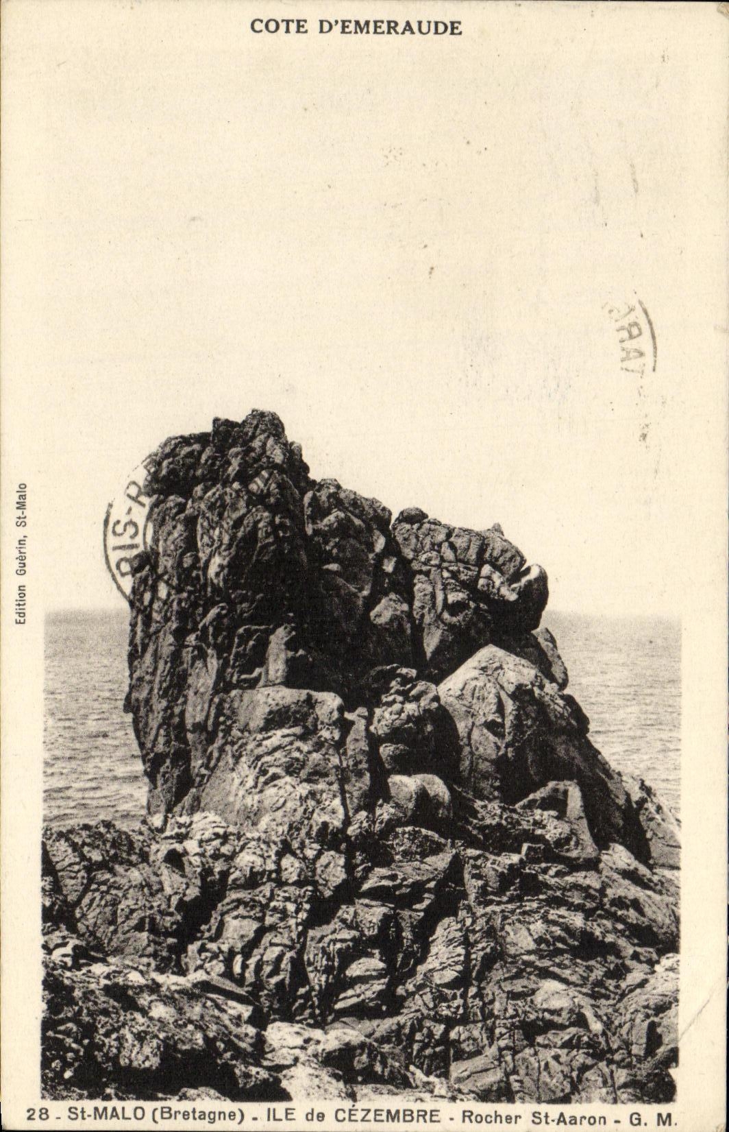 VINTAGE POSTCARD Holy Malo Island of Cezembre Rock St Aaron