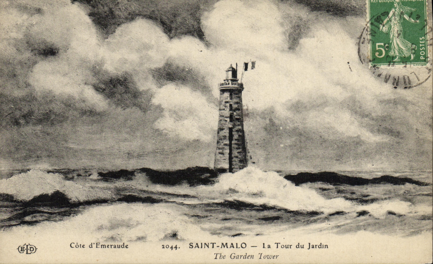 VINTAGE POSTCARD Holy Malo the Tower of the Garden