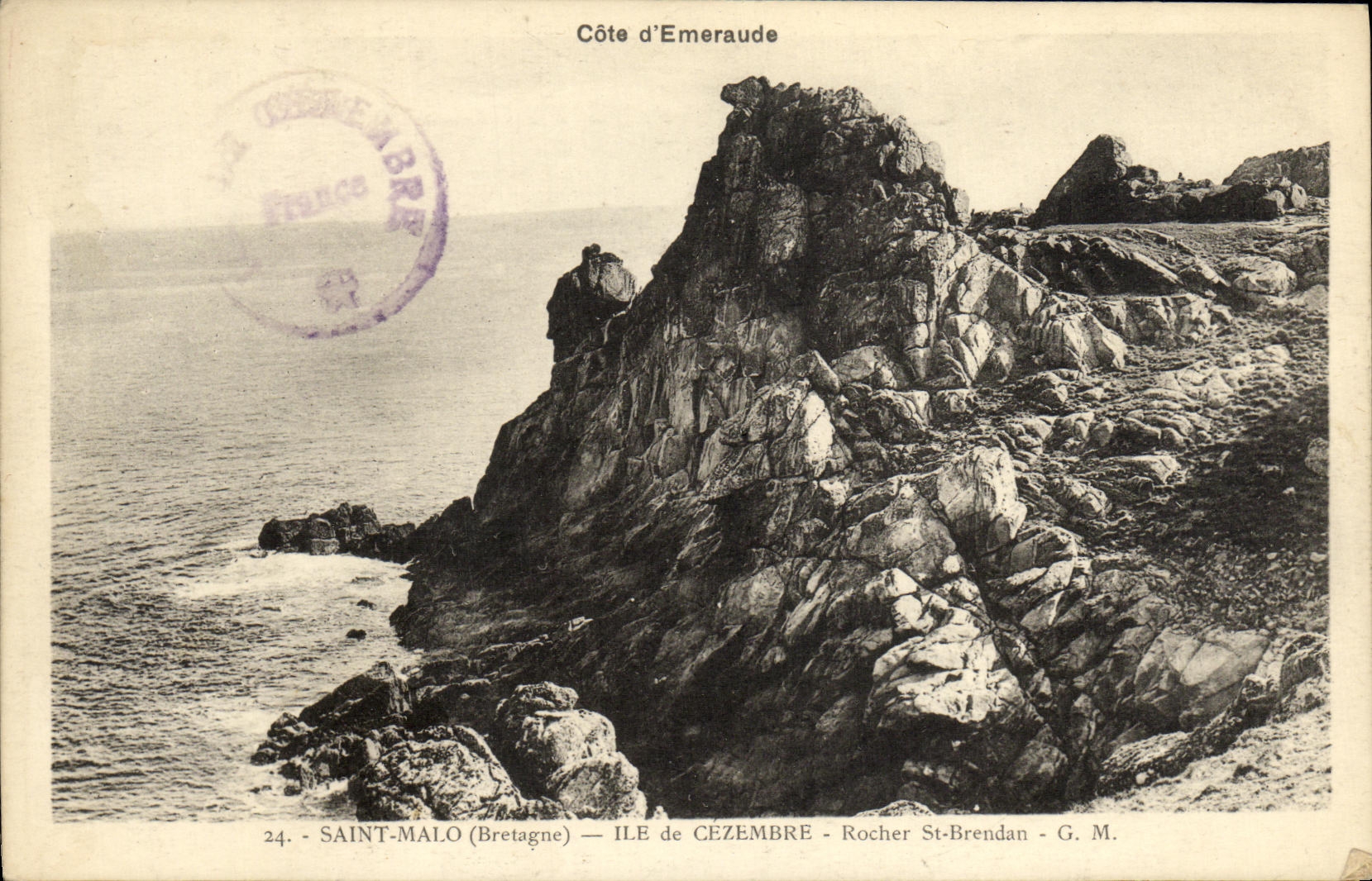 VINTAGE POSTCARD Holy Malo Island of Cezembre Rock St Brendan
